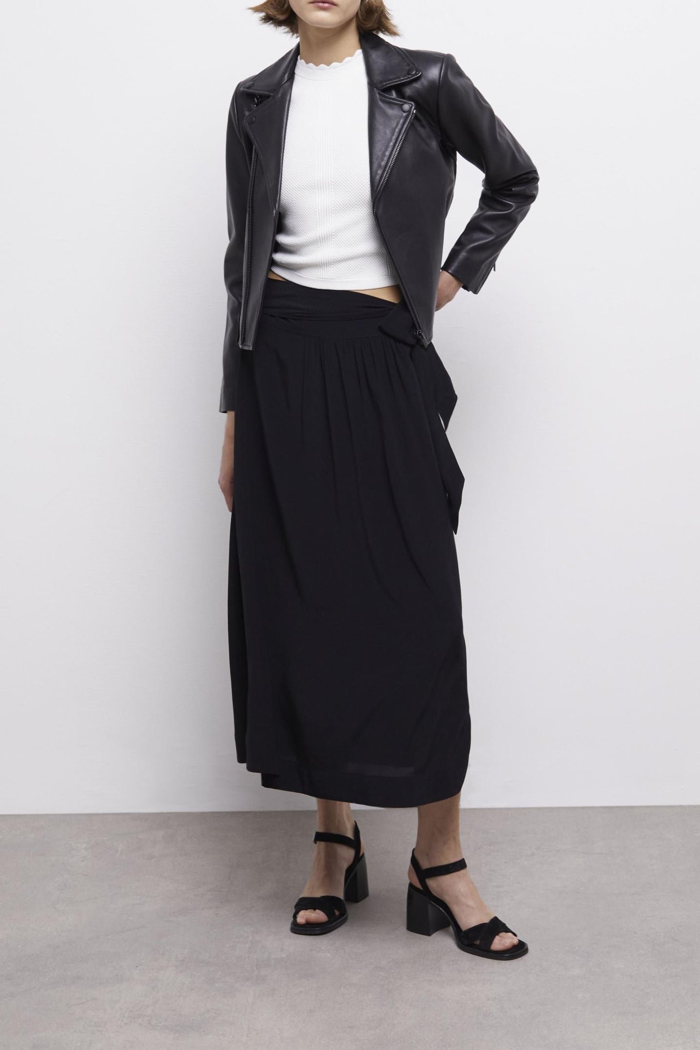 LONG TIED SKIRT BLACK 1