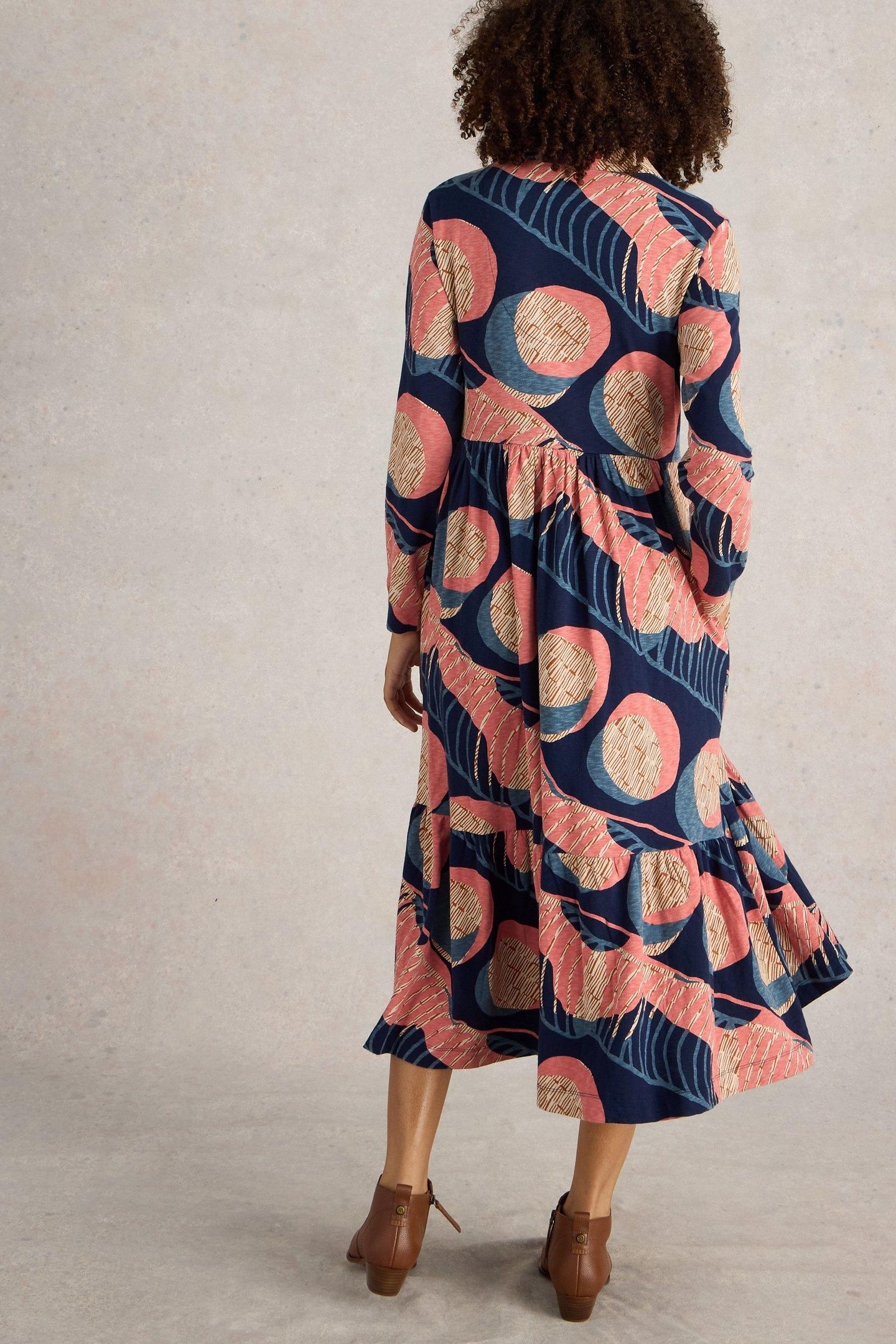 AIMEE JERSEY DRESS NAVY MULTI 4