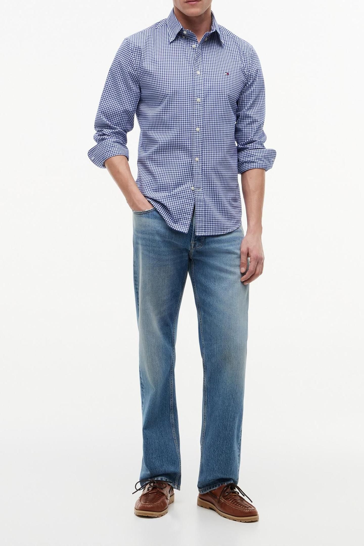 FLEX POPLIN GINGHAM WEDGE BLUE/CHECK 4