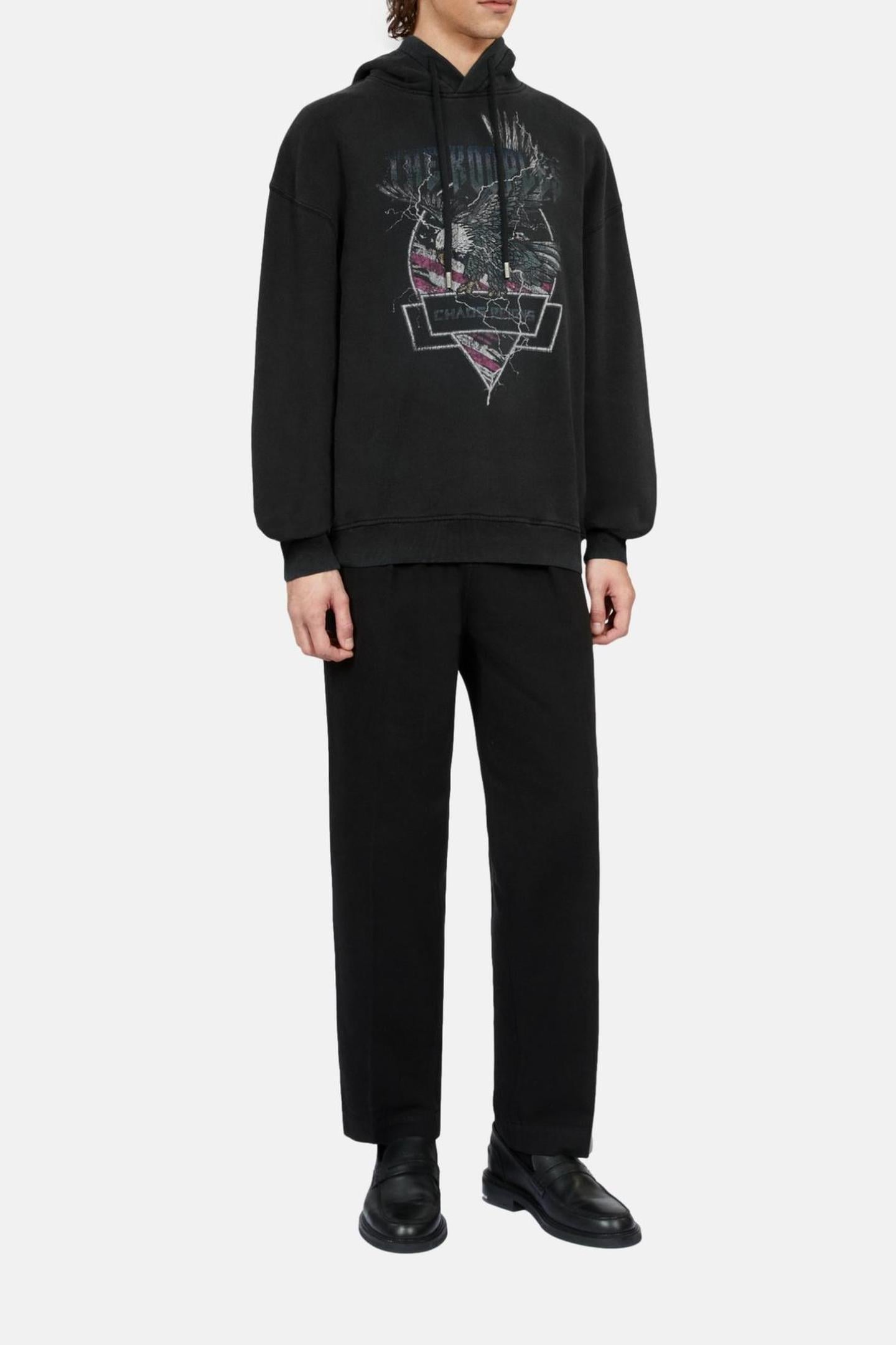 SWEATSHIRT WITH EAGLE PRINT BLACK WASHED 3