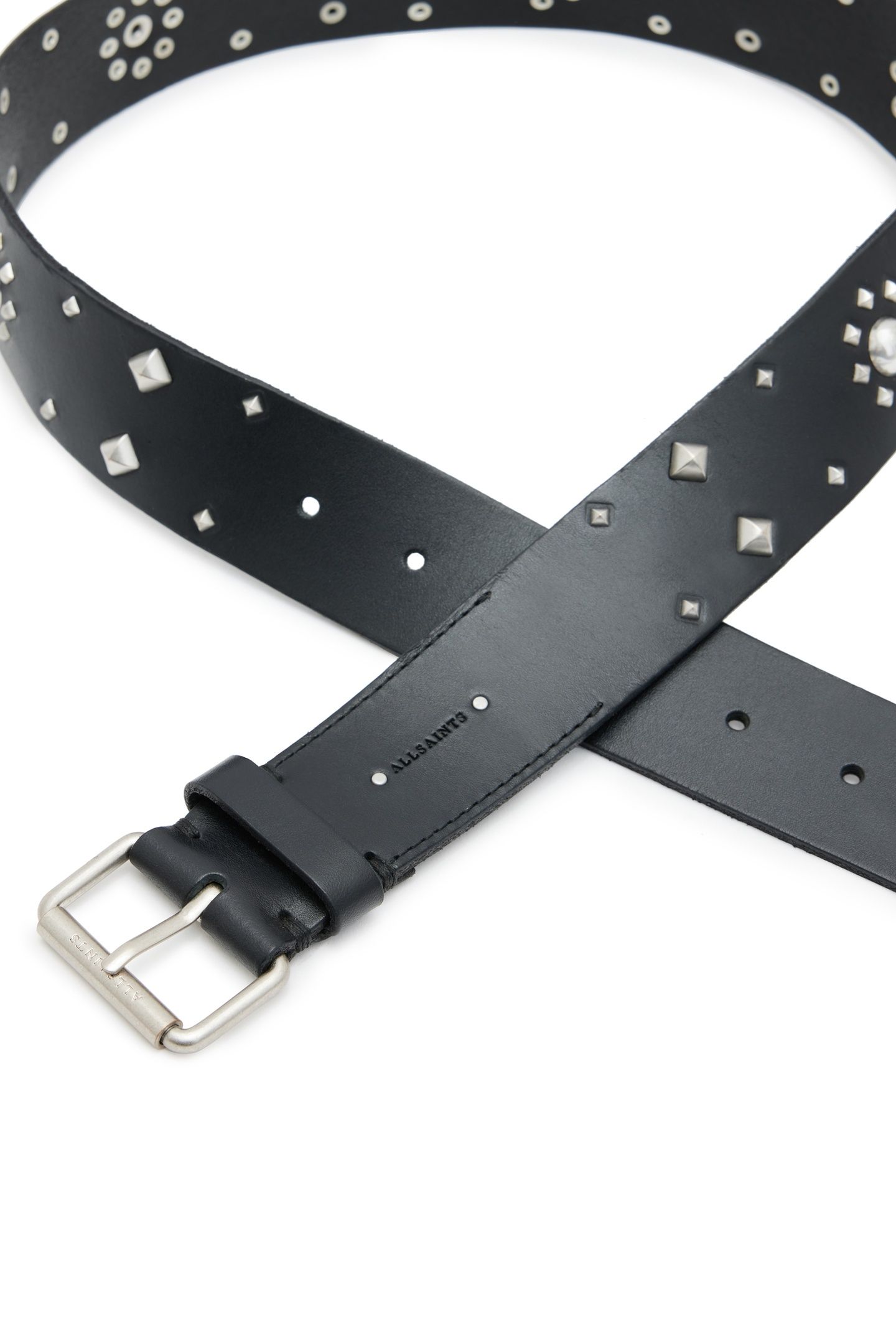 RAYEN STUD BELT BLACK/ANTQ NICKEL 4