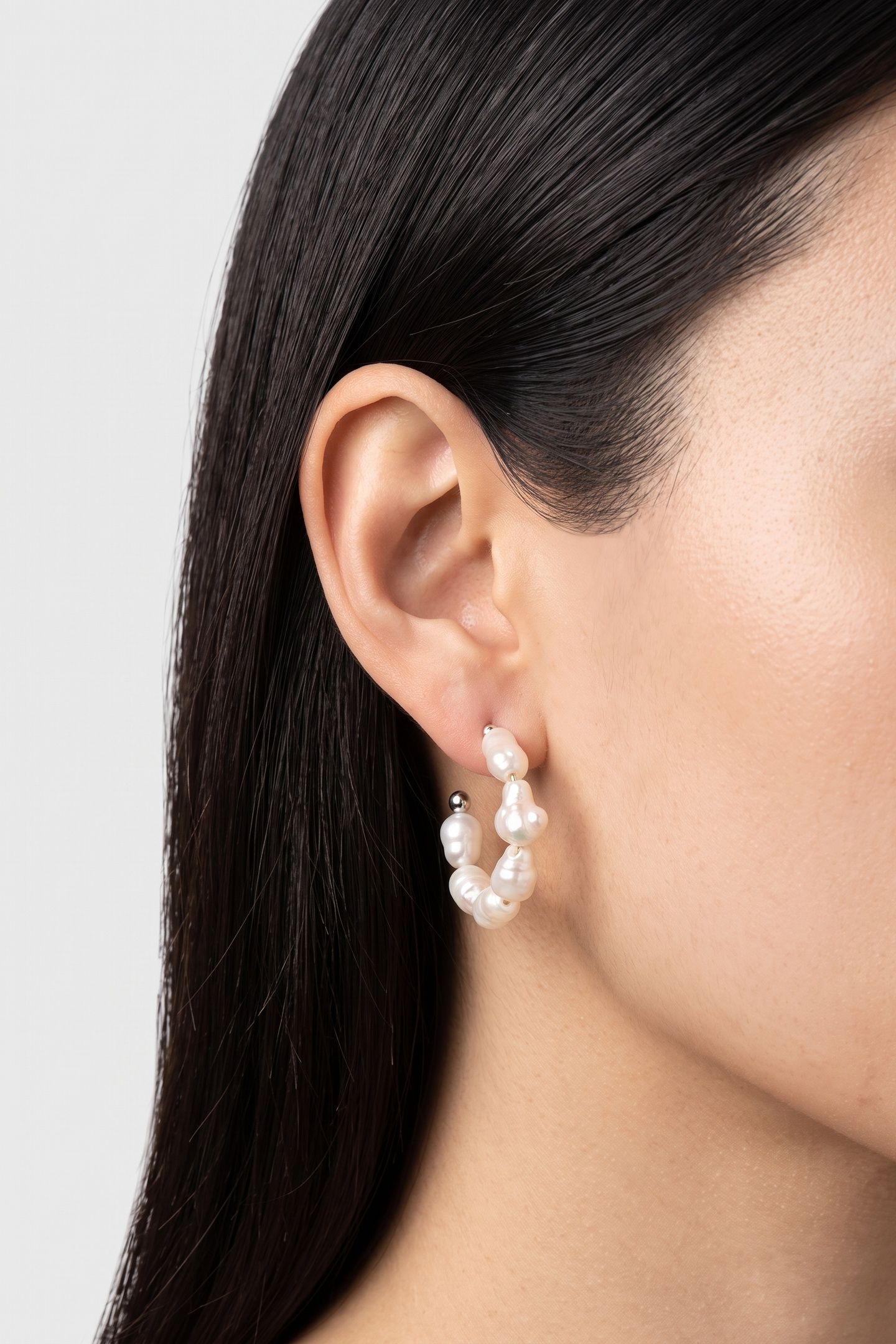 ORGANIC PEARL PERLENOHRRINGE SILVER 1