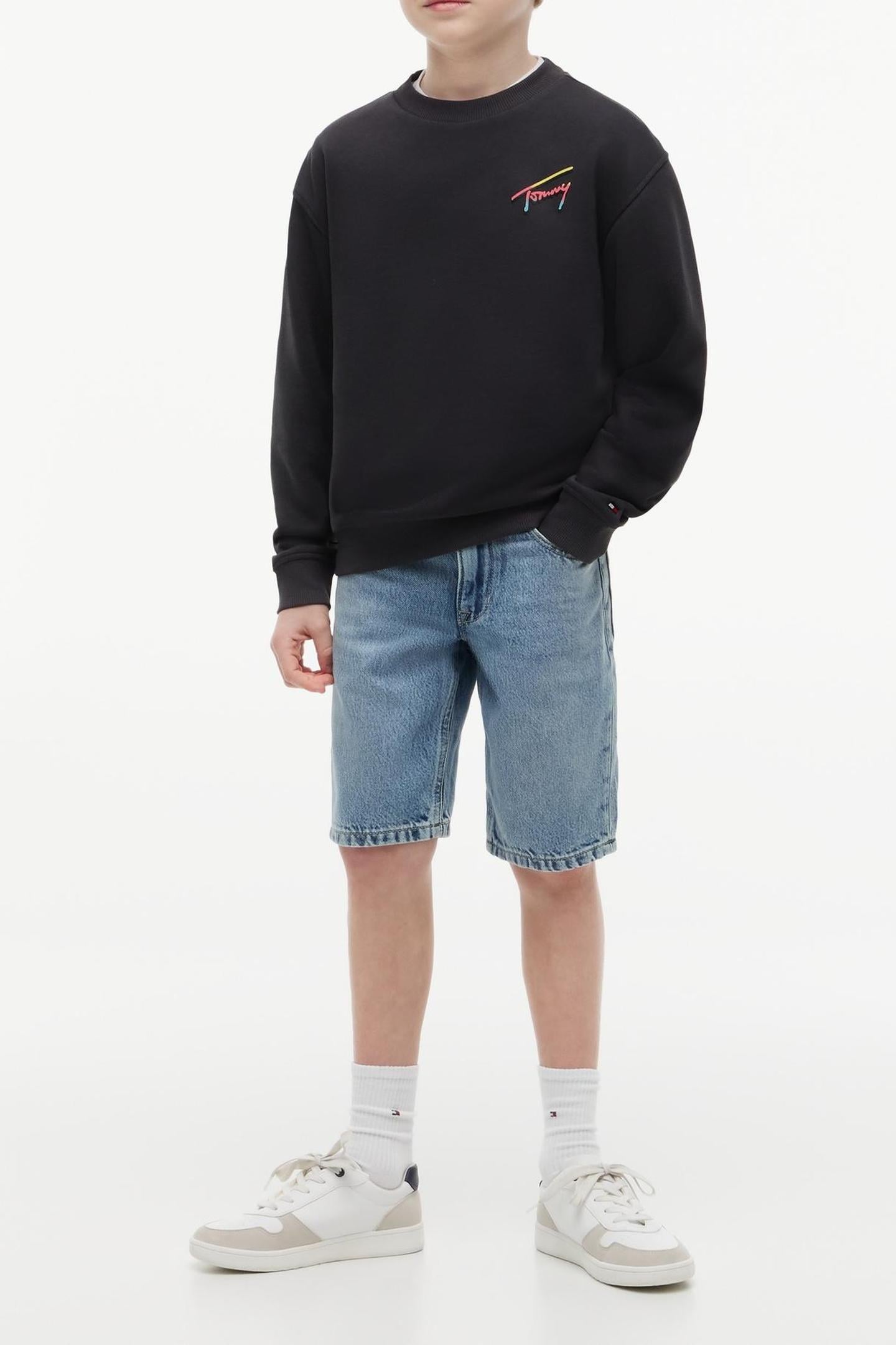 BOYS TOMMY SEASONAL SWEATER WASHED BLACK 1