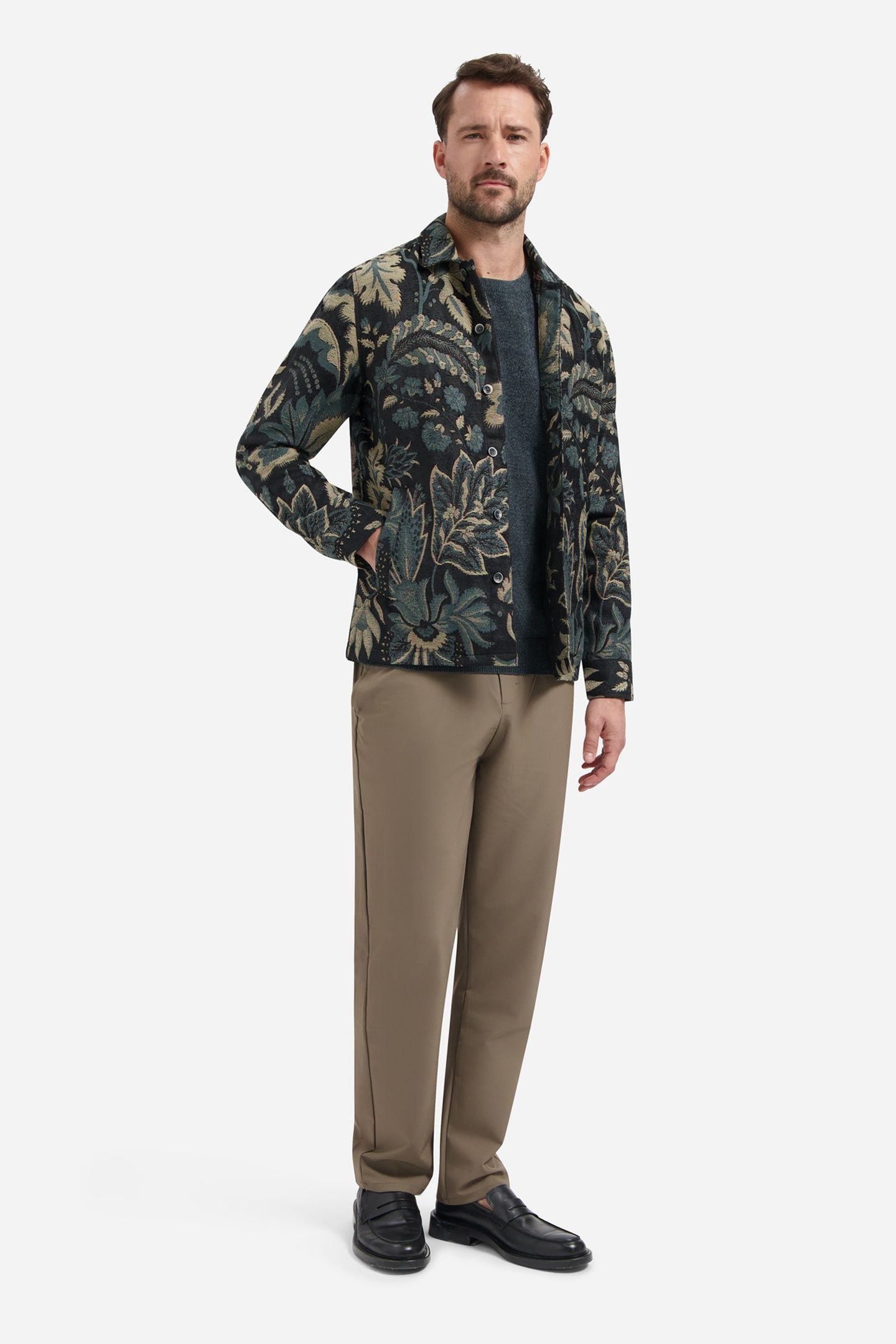 OVERSHIRT BUTTONS JACQUARD BLACK 3