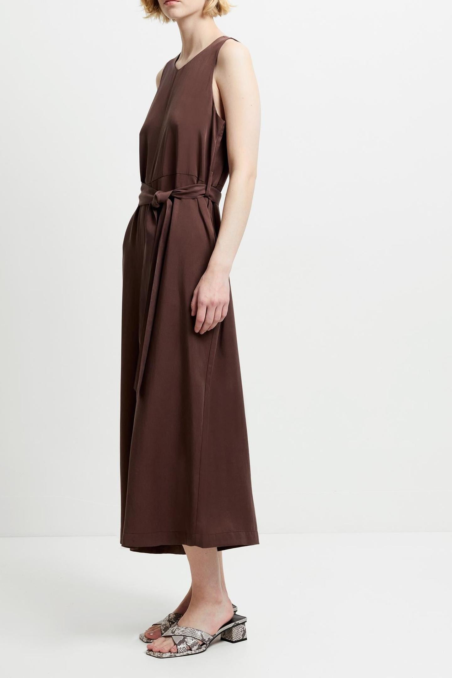 DRAPE JUMPSUIT CHOCOLATE BROWN 4