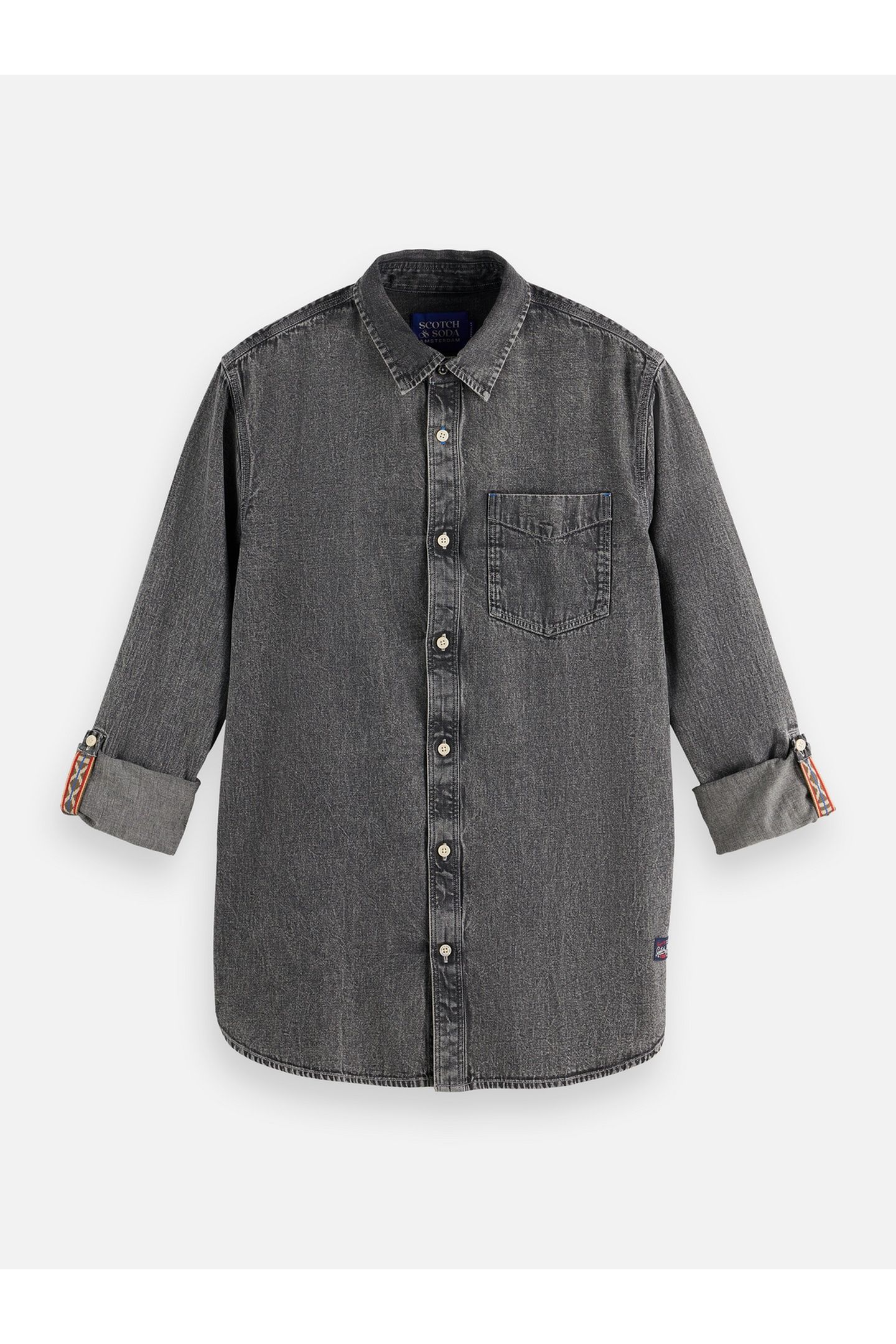 WASHED 1 POCKET BLACK DENIM SHIRT BLACK SPARK 4