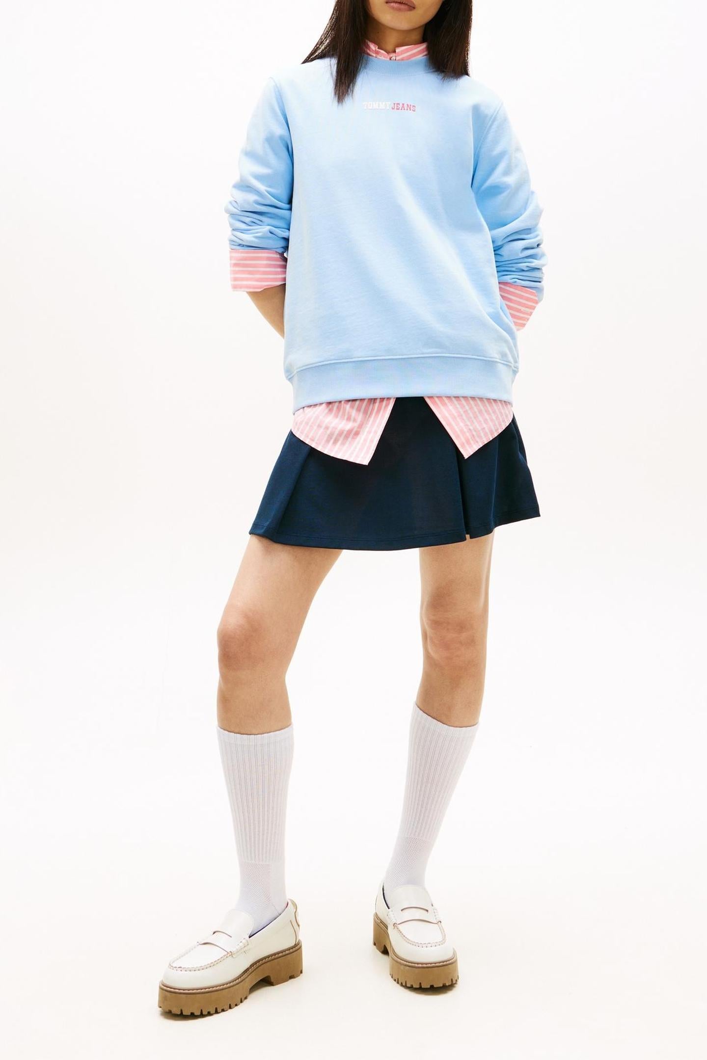 REGULAR ESS LOGO CREW LIGHT POWDERY BLUE 1