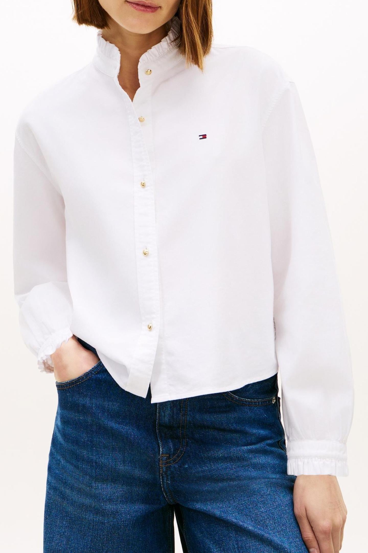 OXFORD CROP RUFFLE OPTIC WHITE 1