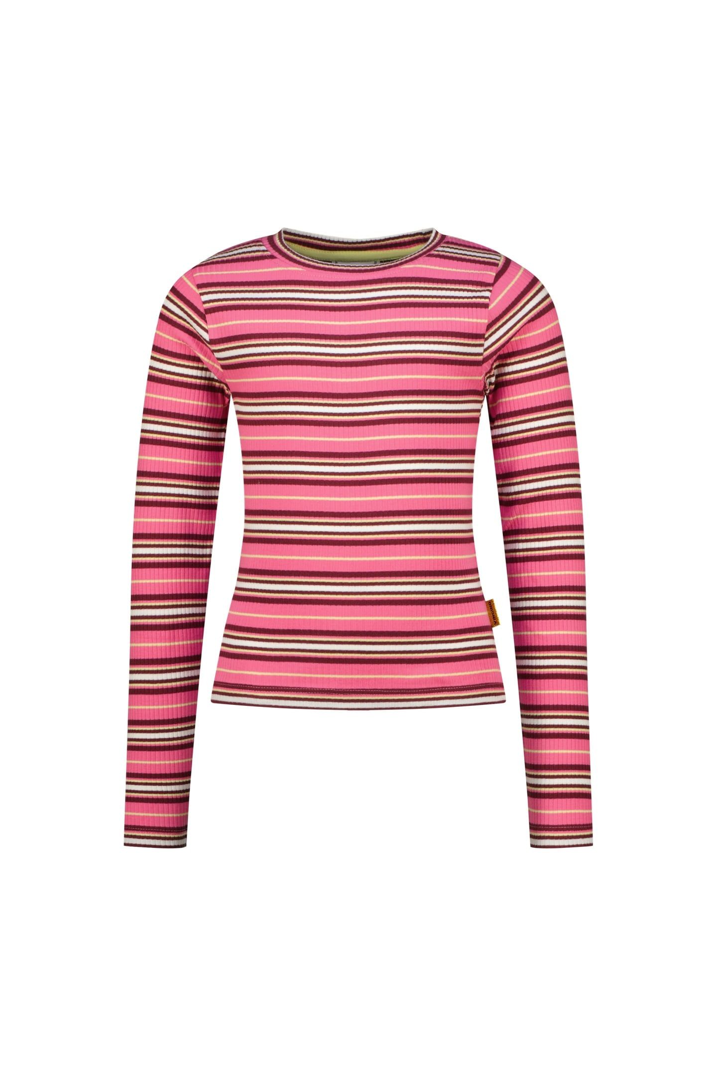 GIRLS BASIC STRIPE TOP T-SHIRT SANGRIA SUNSET 1