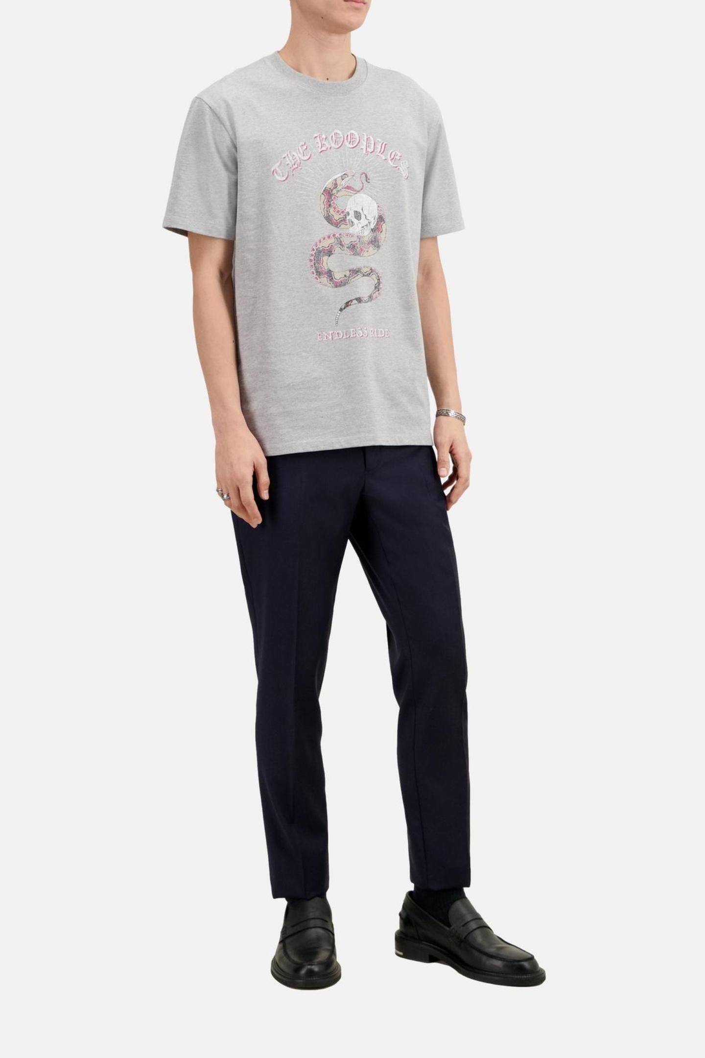 SHORT-SLEEVED T-SHIRT WITH SNAKE PRINT LIGHT GREY CHINE 3