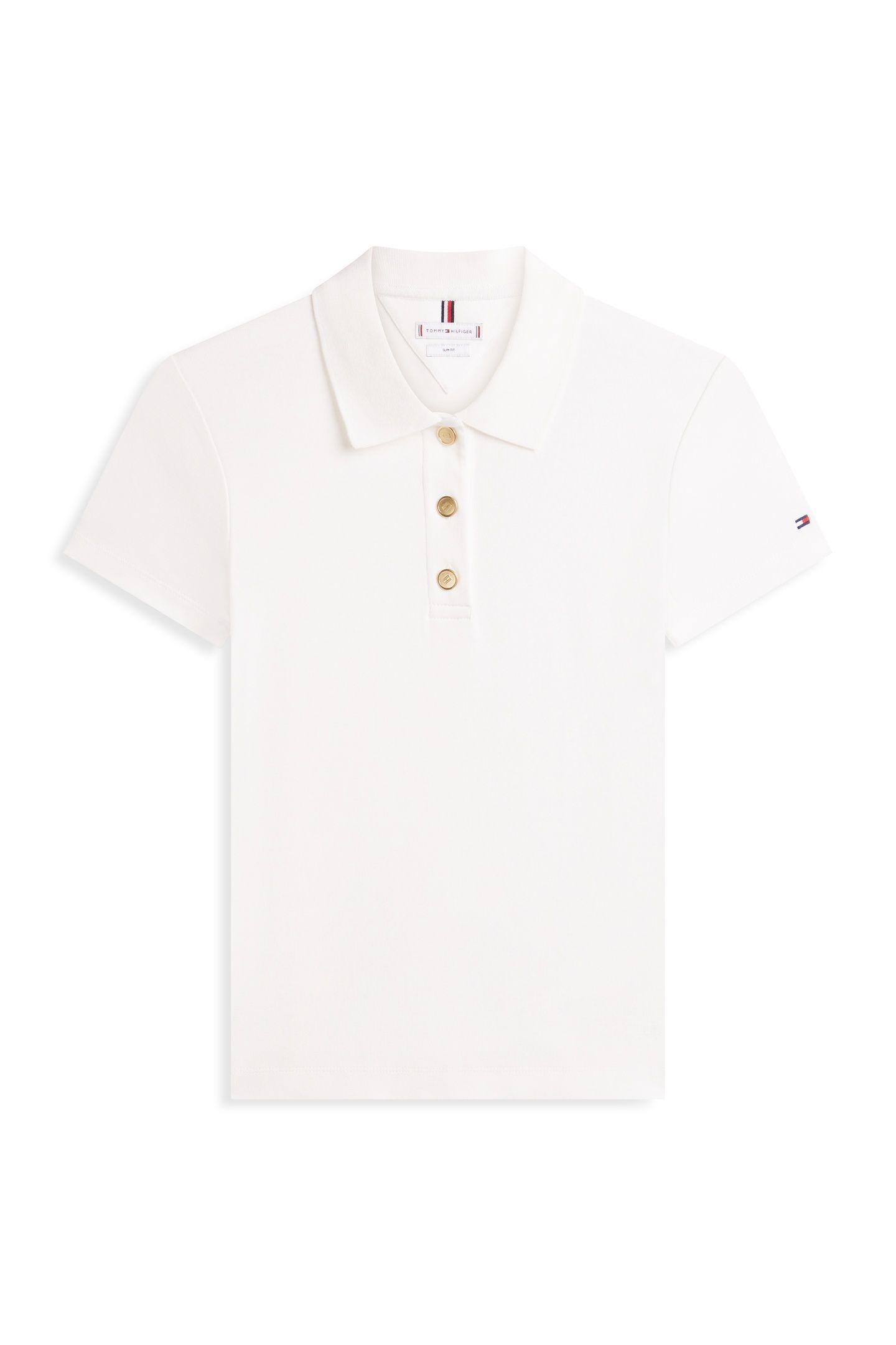GOLD BUTTON SLIM SS ECRU 4