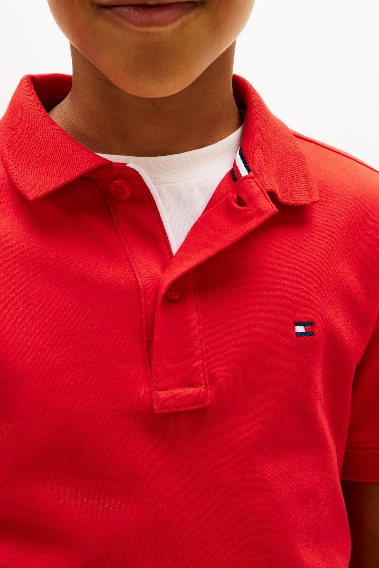 BOYS INTERLOCK POLO RAPID RED 5