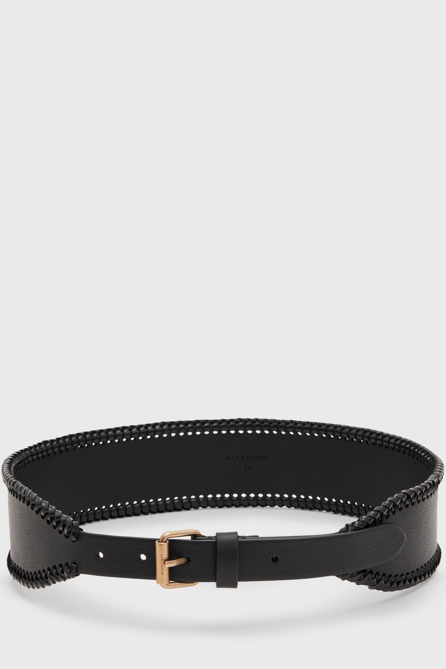 ALBA WOVEN WIDE BELT BLACK/WARM BRASS 2