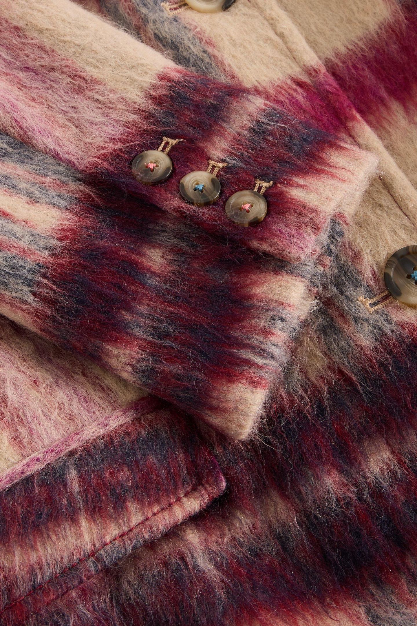 KARLA CHECK COAT PLUM MULTI 6