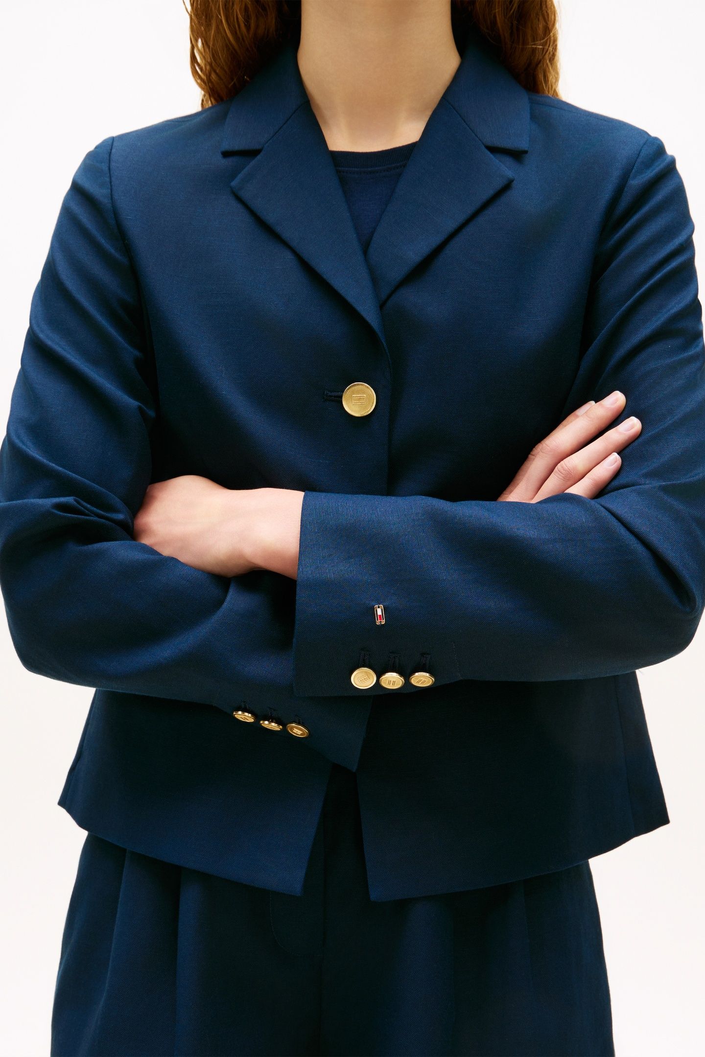 LINEN BLEND SLIM BLAZER DARK NIGHT NAVY 5