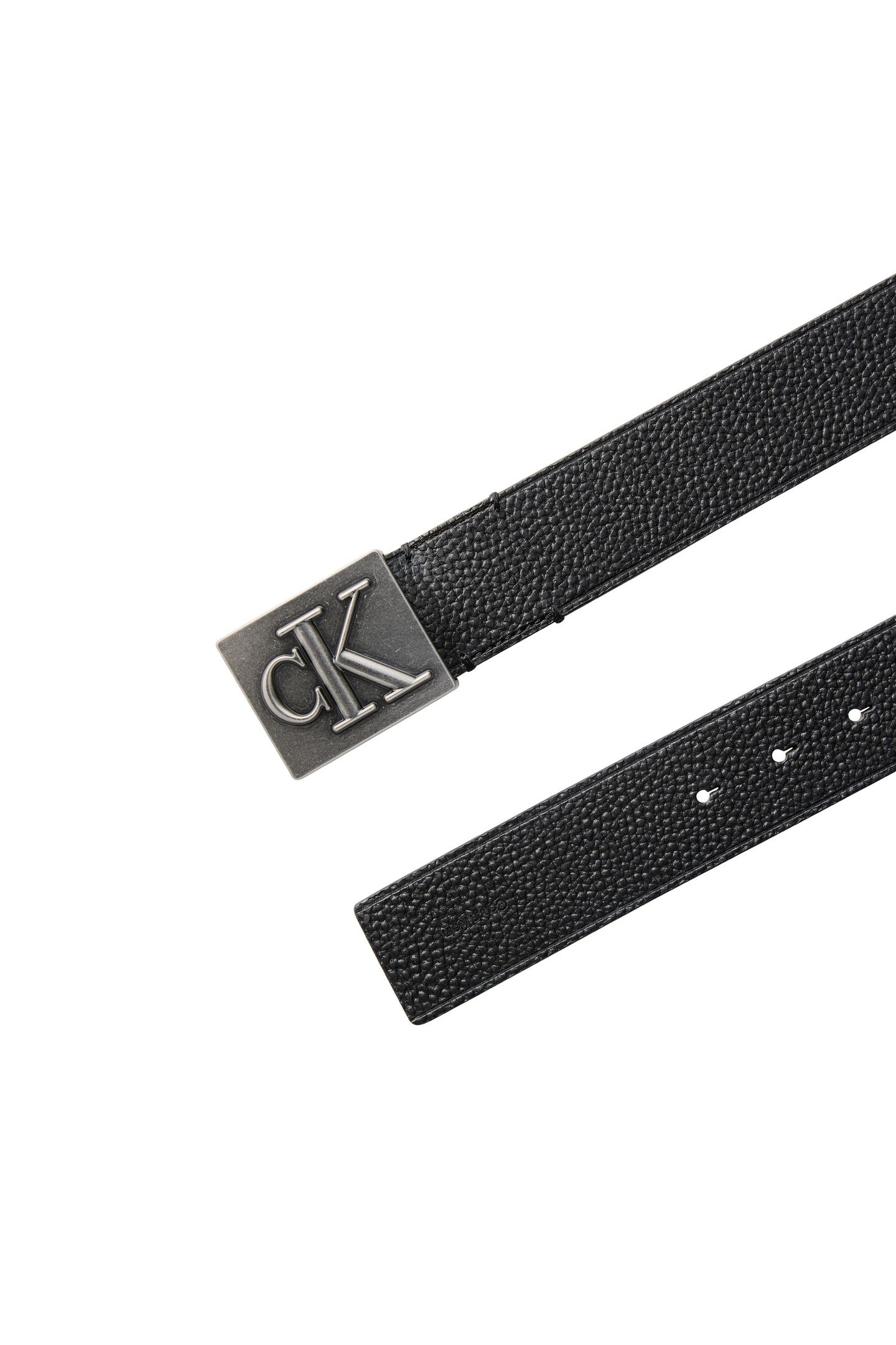 SEASONAL MONOGRAM PLAQUE 40MM BELT BLACK/ANTIQUE SILVER 4
