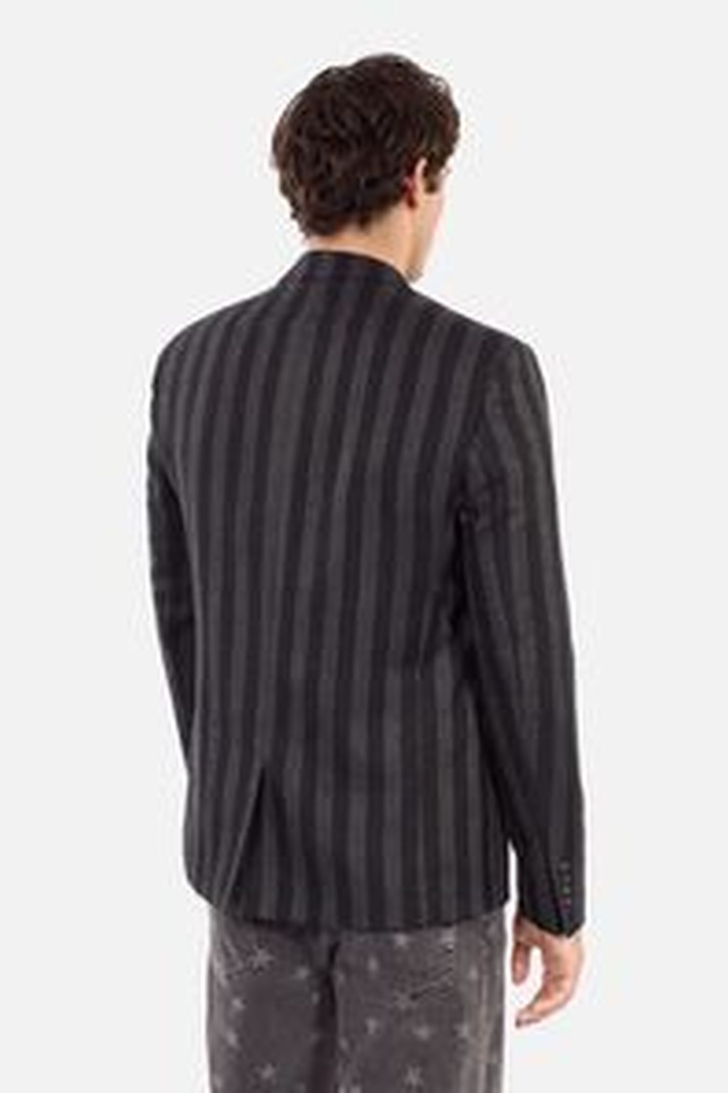 STRAIGHT-CUT JACKET WITH 3 BUTTONS & 3 POCKETS BLACK GREY 6