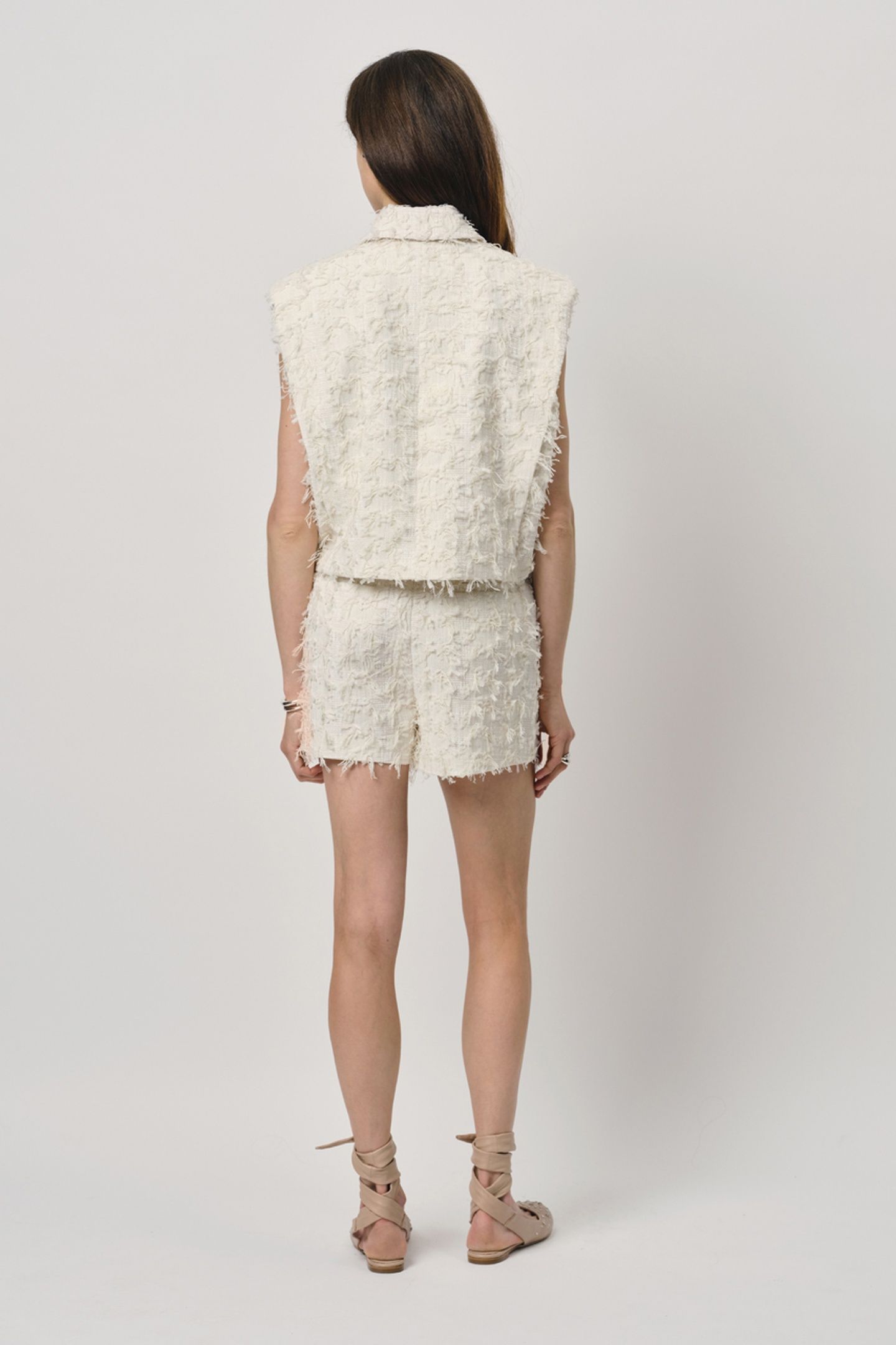 YUBI JACQUARD SHORTS BUTTER CREAM 3