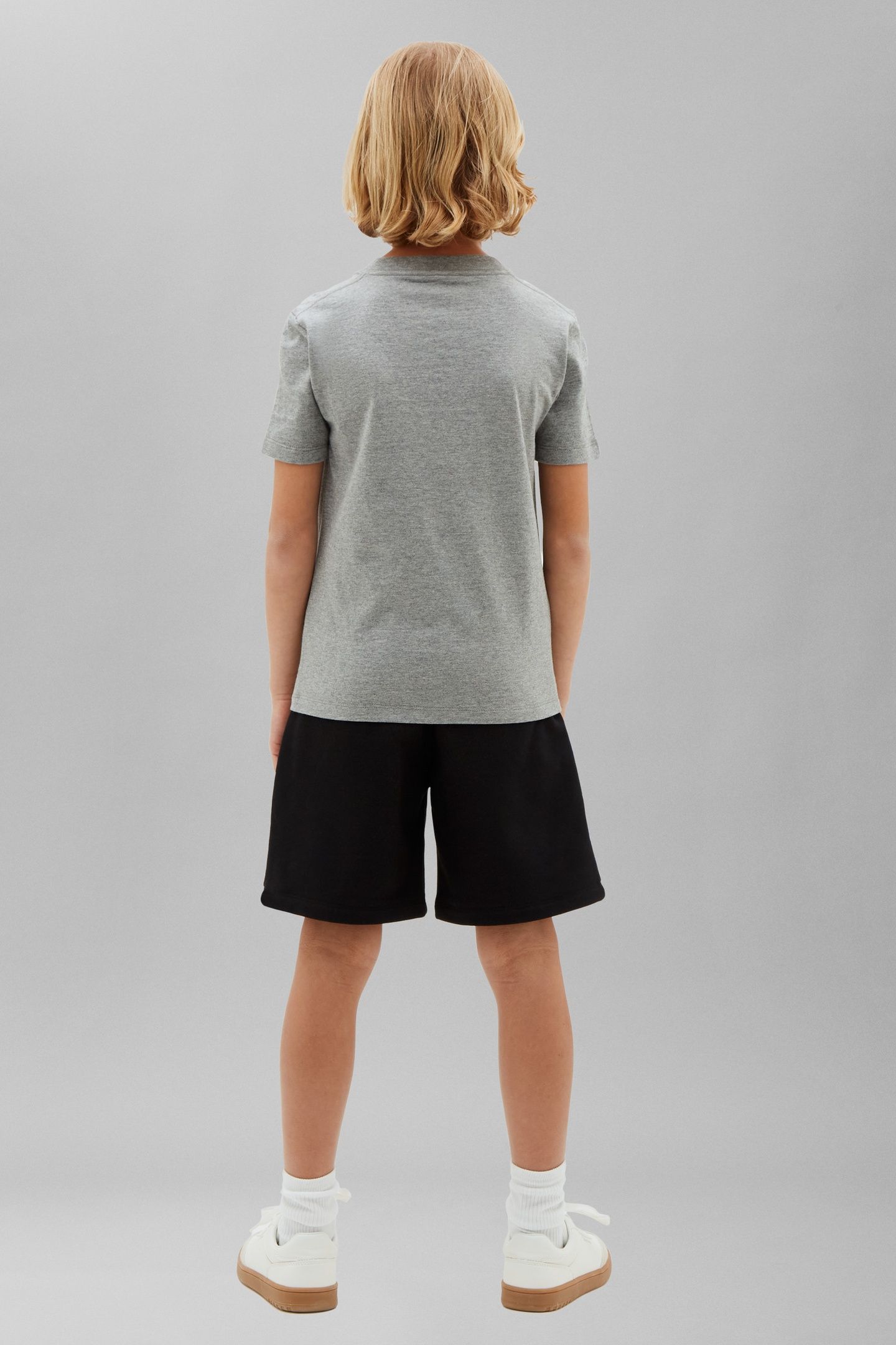UNISEX MINI BADGE REGULAR T-SHIRT MEDIUM GREY HEATHER 4