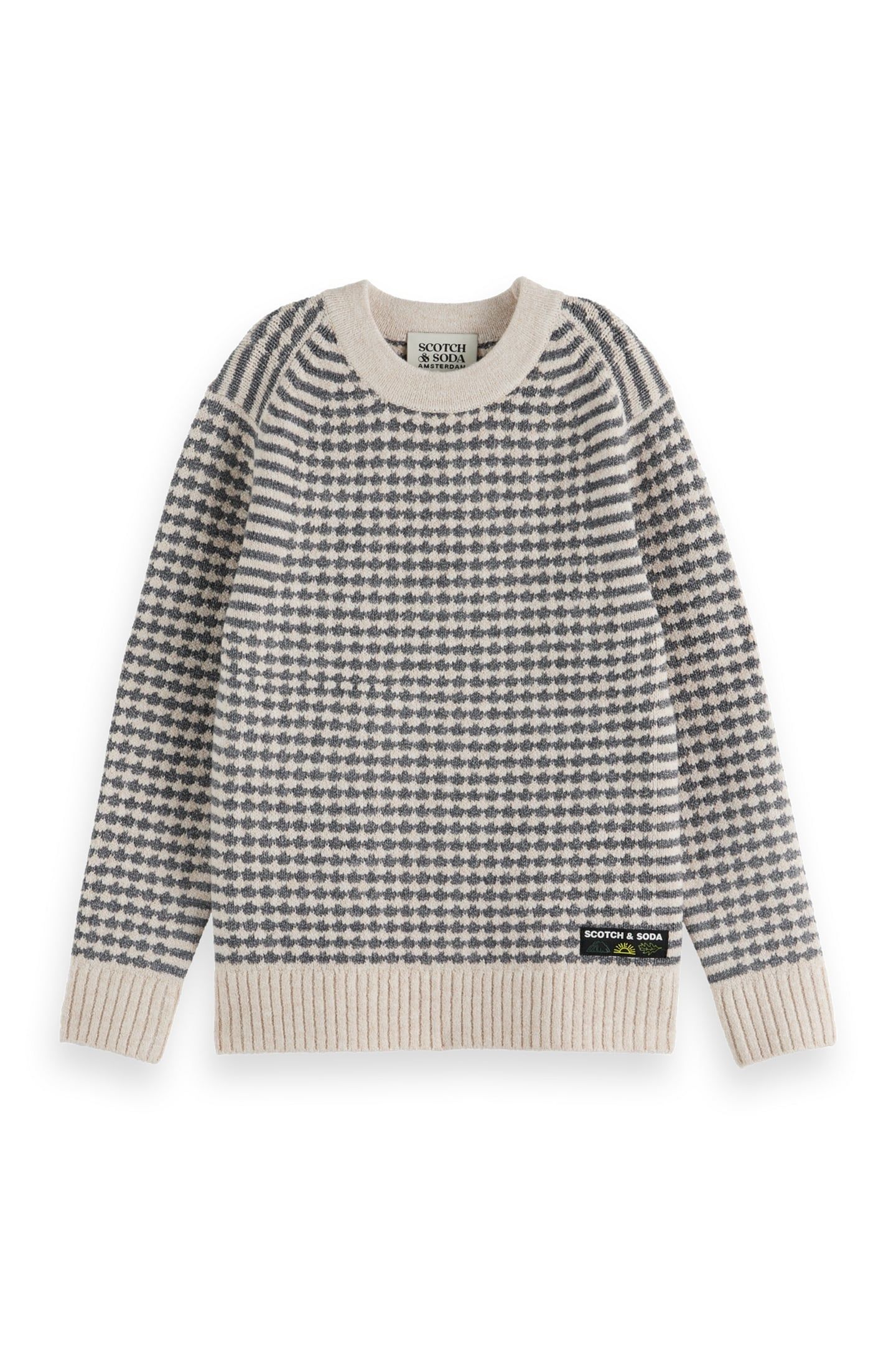 BOYS REGULAR-FIT CHENILLE PULLOVER GREY MELANGE/ EGGNOG 2