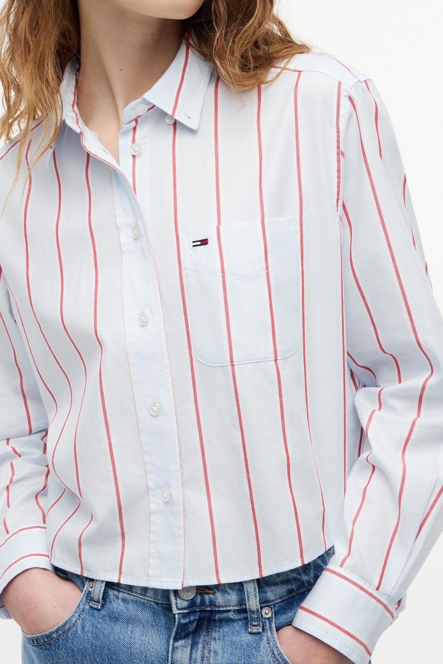 RELAXED CROP SHIRT KINGLY BLUE/MULTI STRIPE 3
