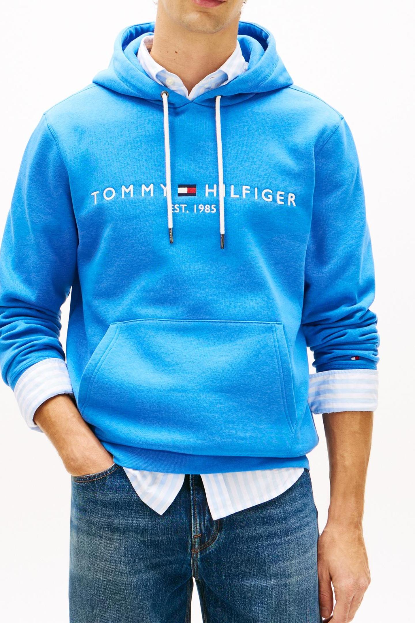 TOMMY LOGO HOODY BLUE ORBIT 1