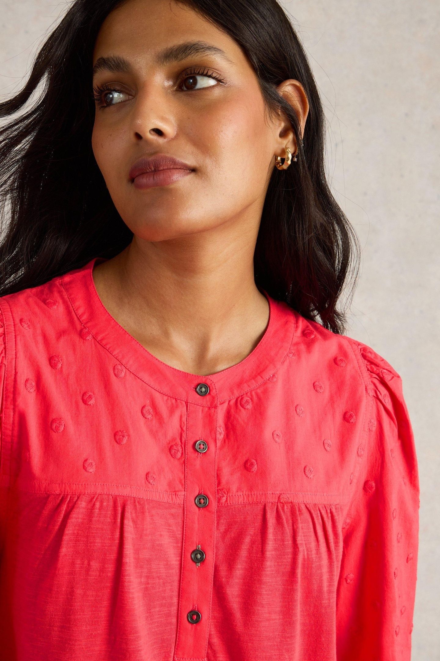 ELISE DOBBY MIX TOP BRIGHT PINK 7