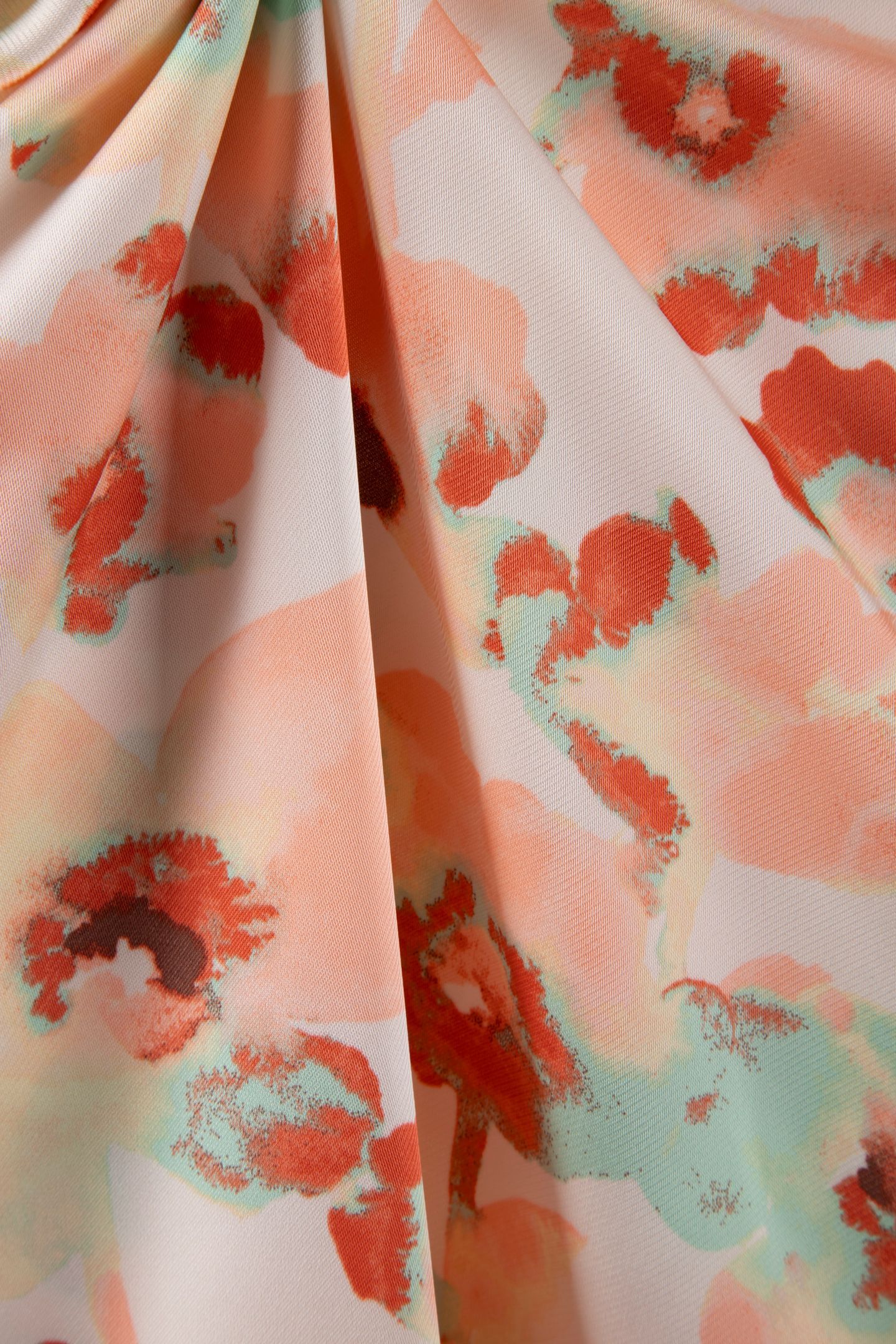 PRINTED MATTE SATIN PANT WATERCOLOR FLORAL PEACHY DAY/BRIL 4