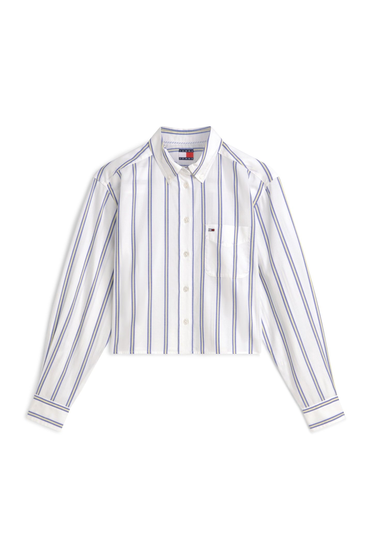 RELAXED CROP SHIRT ECRU/MULTI STRIPE 4