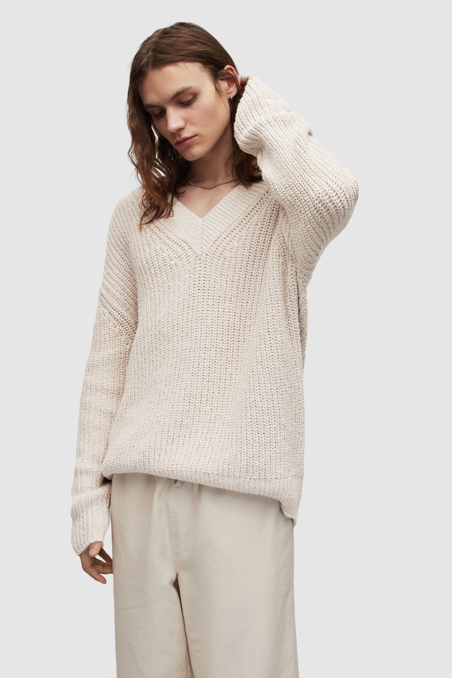 BAYLER V-NECK PUTTY WHITE 4