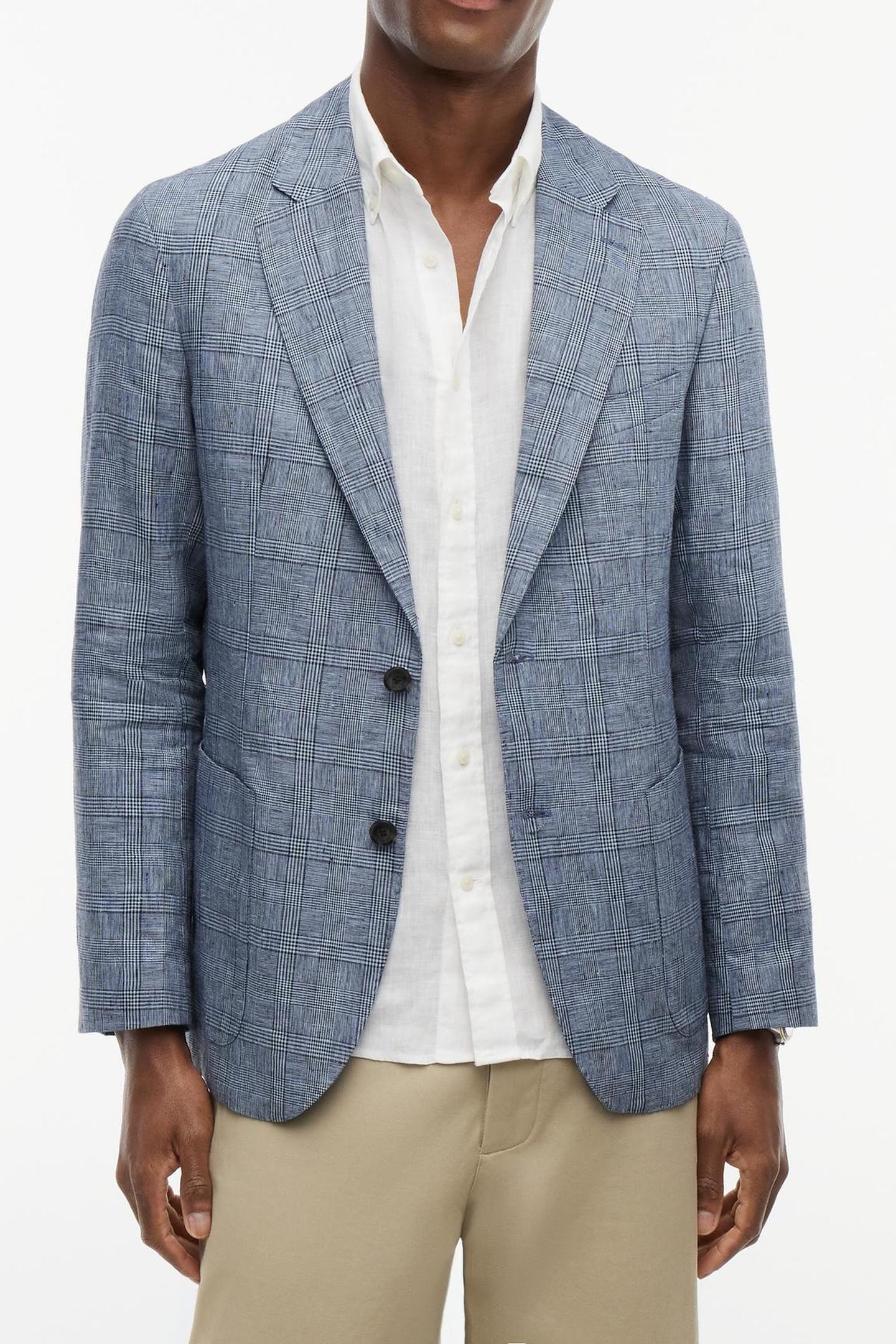 DC SMALL CHECK BLAZER NAVY IRIS CHECK 1