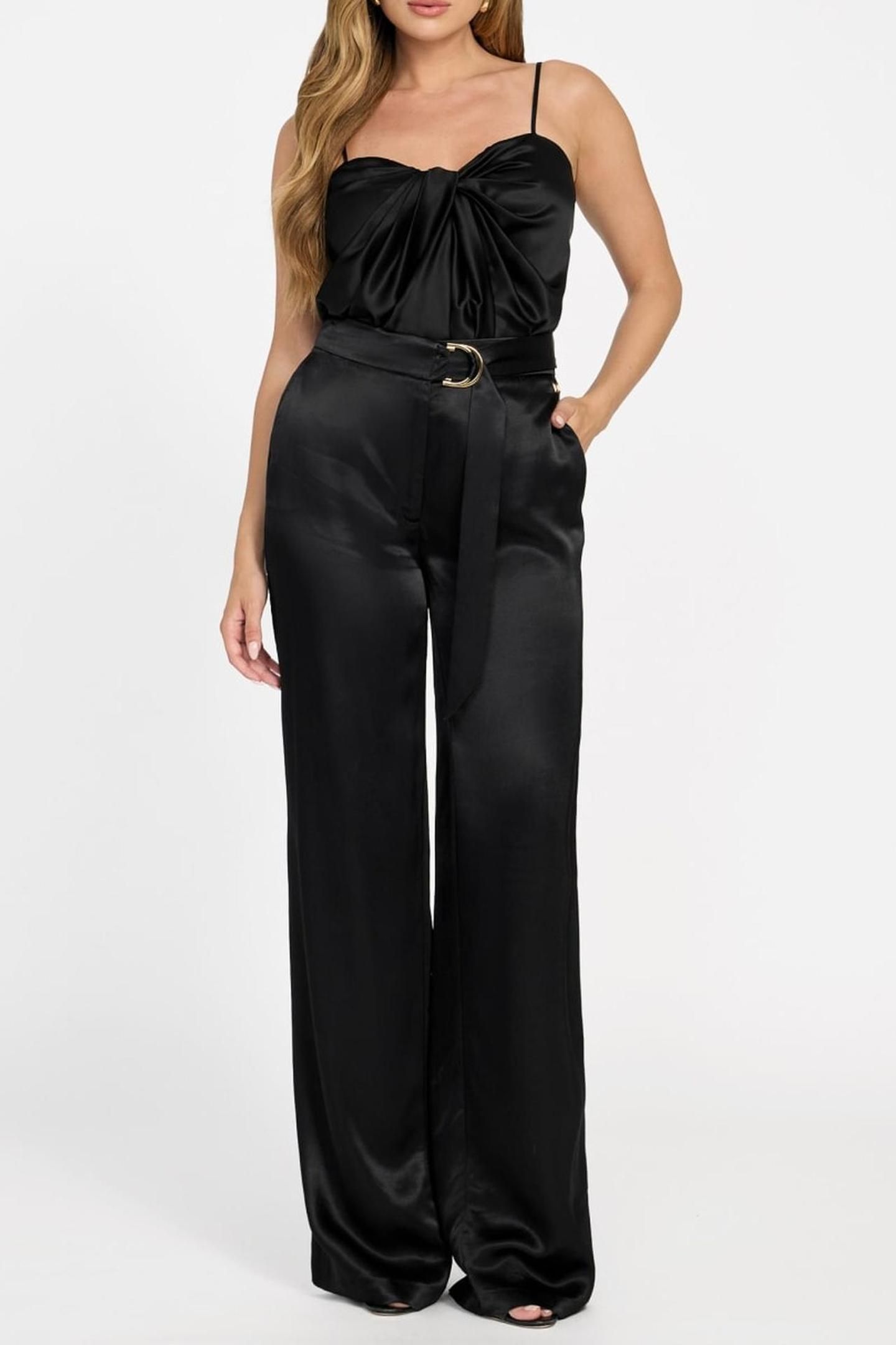IVA BELTED STRAIGHT JET BLACK A996 1