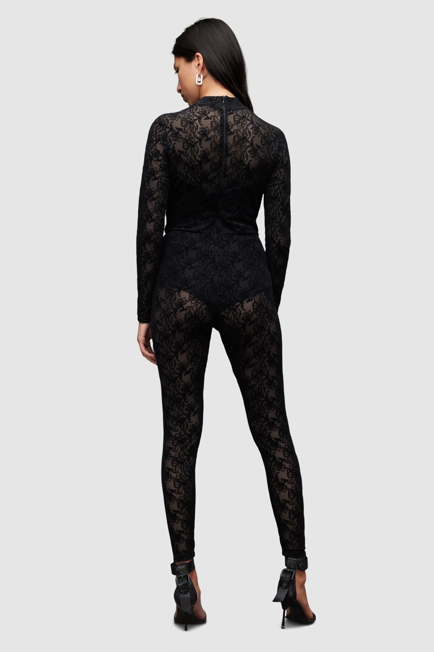 FLOCKED CATSUIT BLACK 5