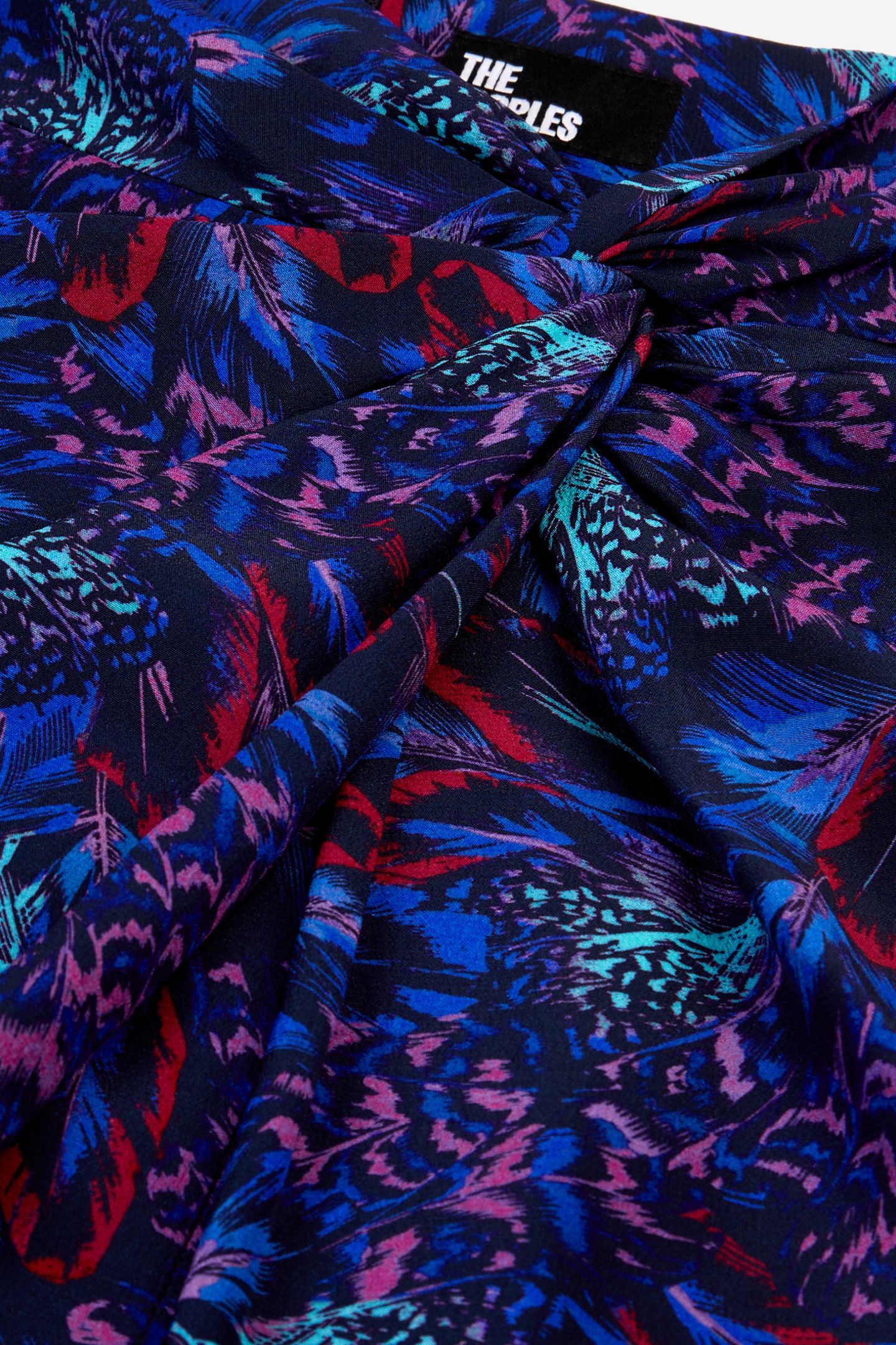 TIED MIDI SKIRT BLUE RED 6