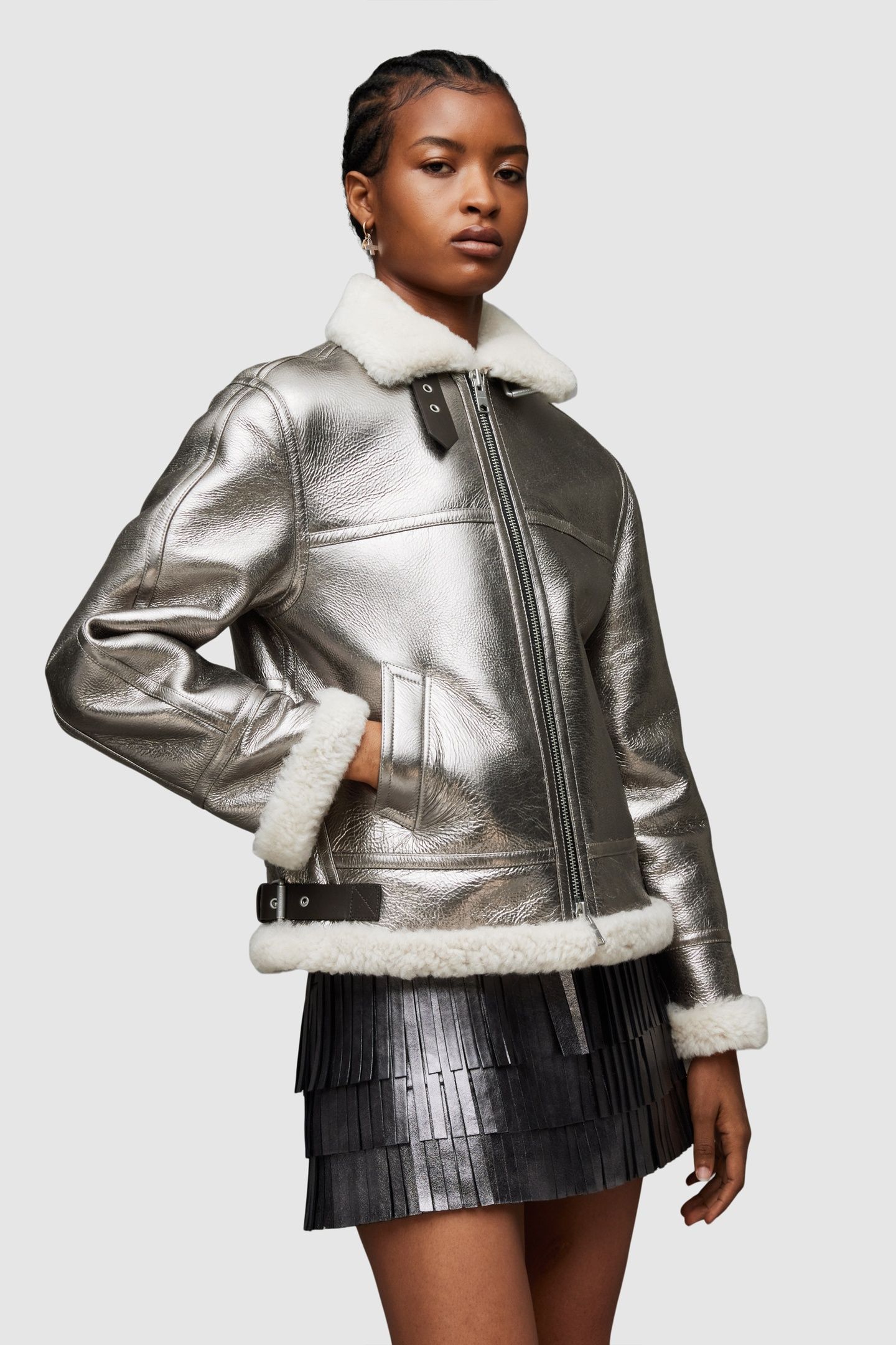 LOREL FLYING JACKET SILVER/OFF WHITE 3