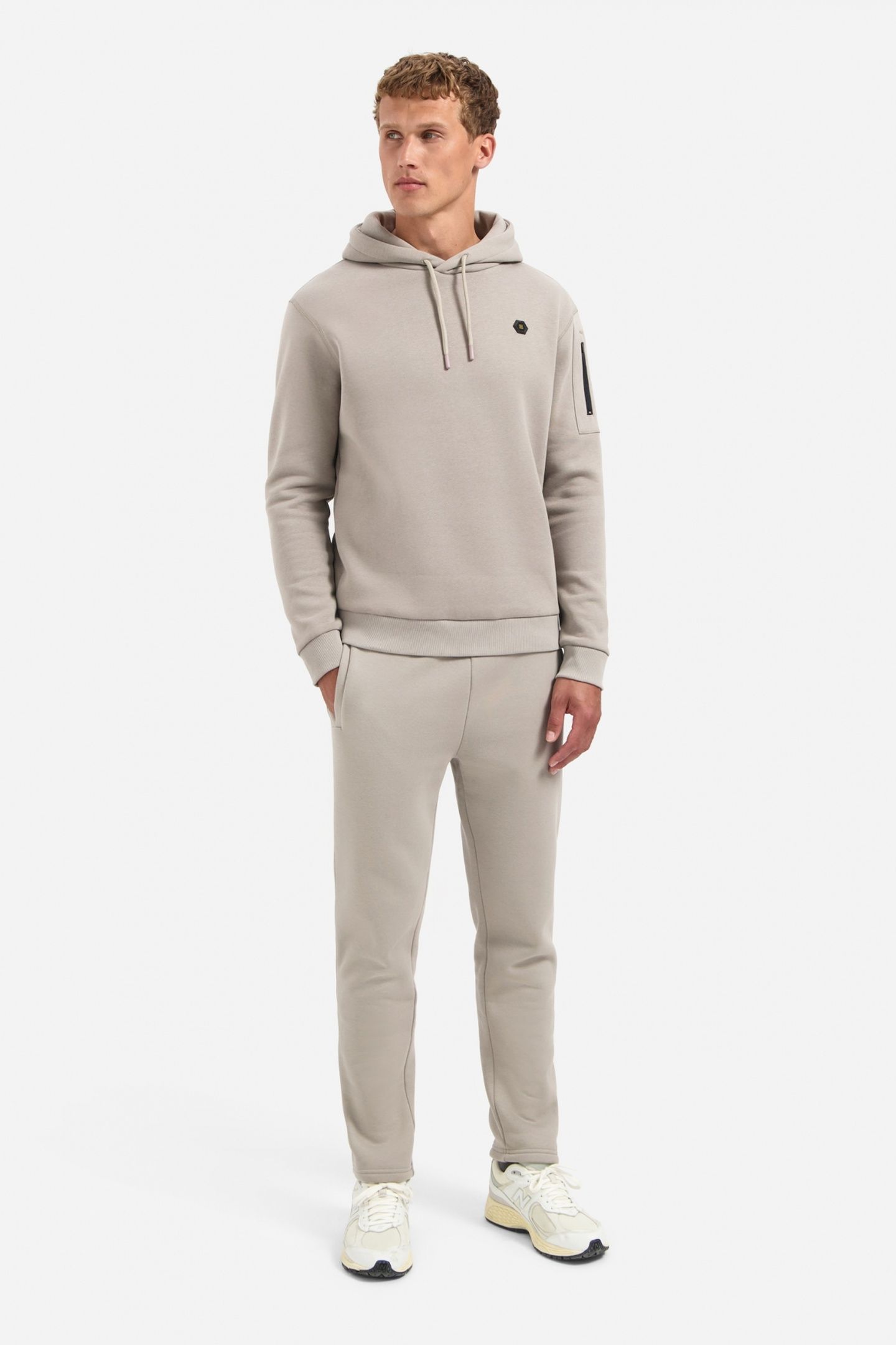 SWEATER HOODED BRUSHED CLAY 1