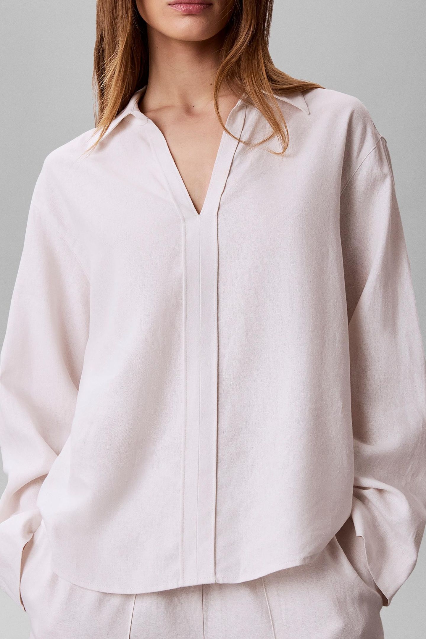 LINEN LS SHIRT WHITE SAND 3