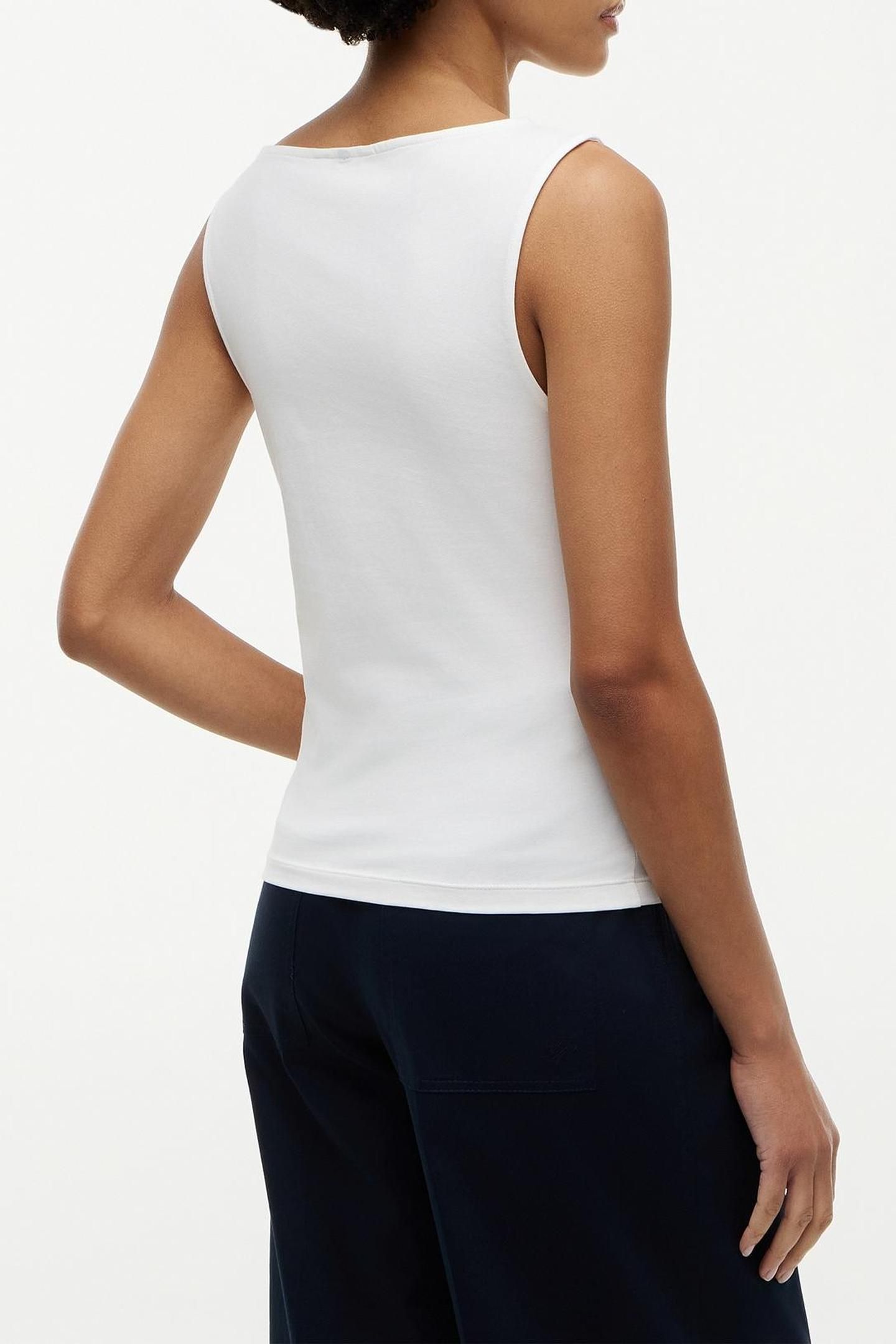 SLIM BOAT NECK TANK TOP ECRU 2
