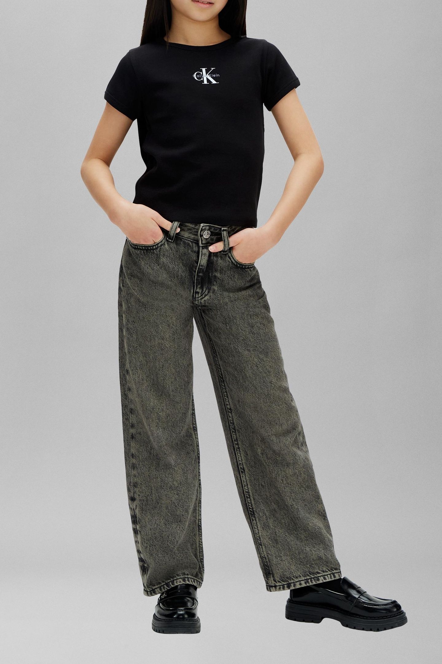 GIRLS MONOLOGO RIB BABY TEE BLACK 3