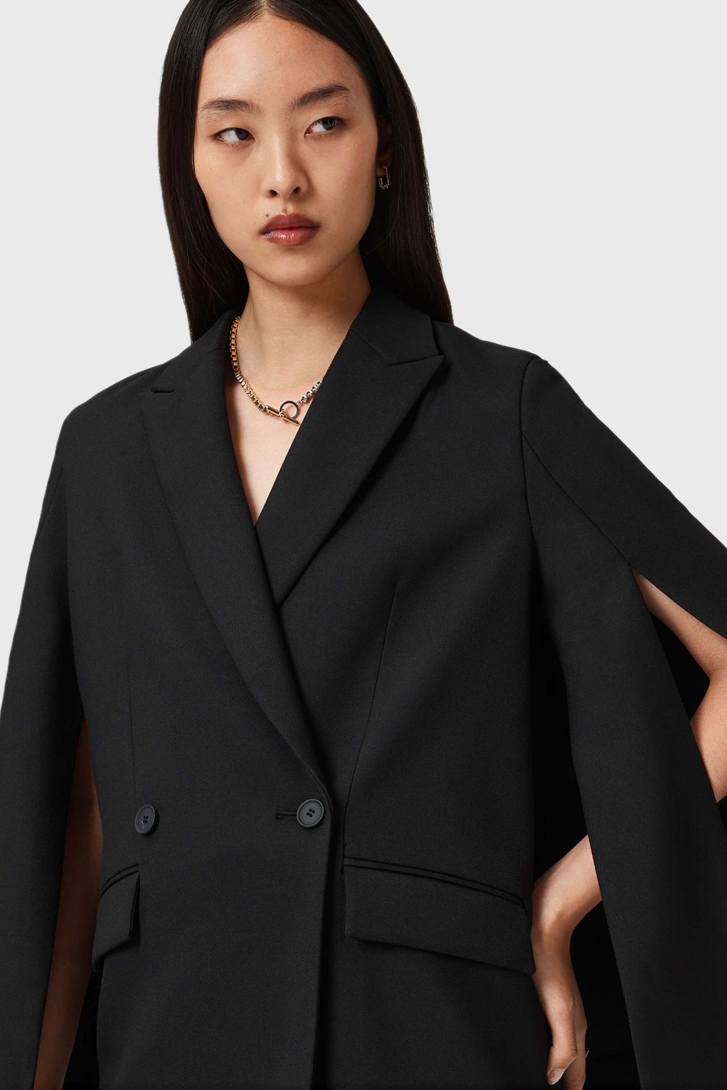LUNA CAPE BLAZER BLACK 2