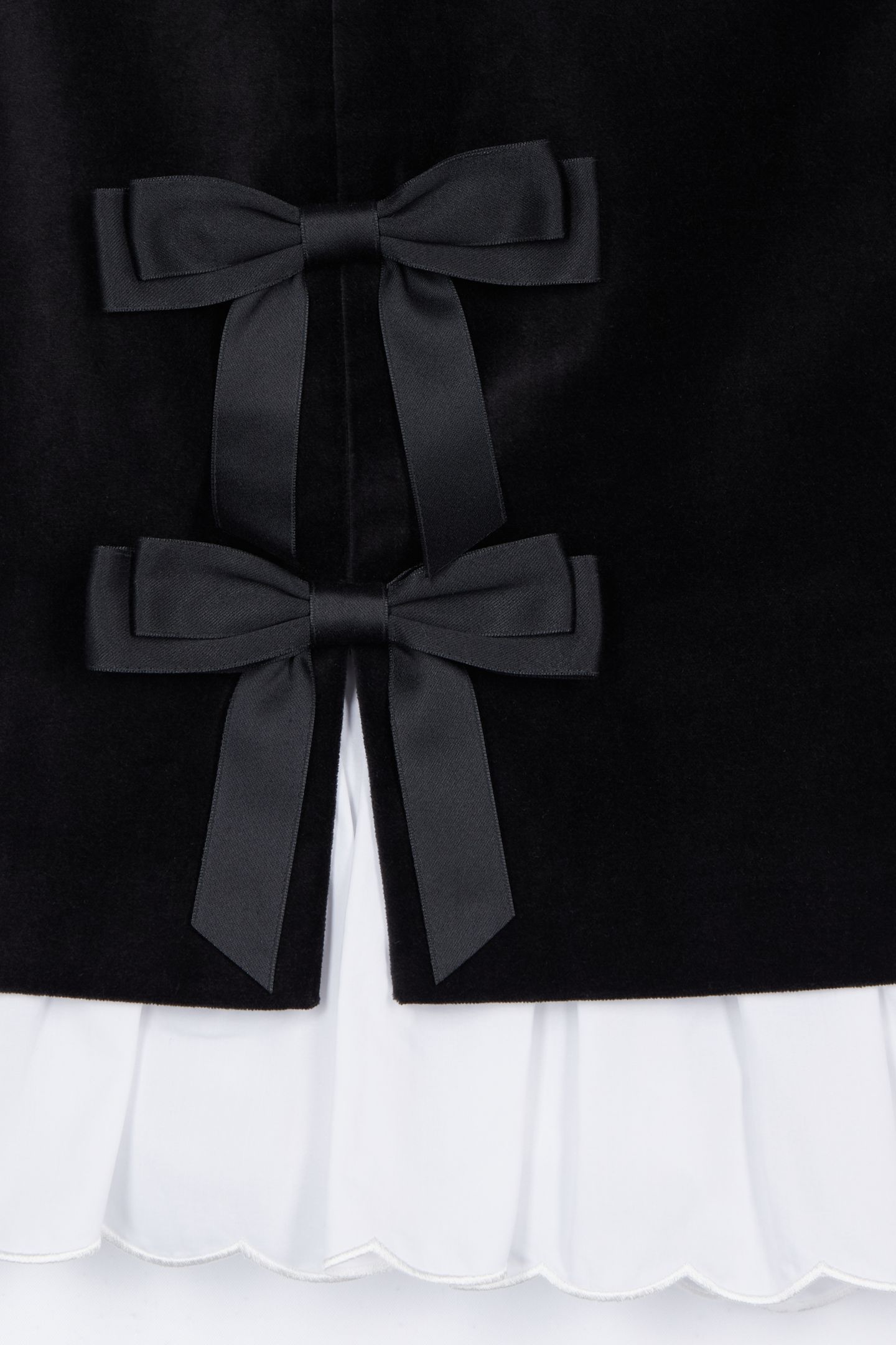 SHORT VELVET SKIRT WITH BOWS BLACK 4