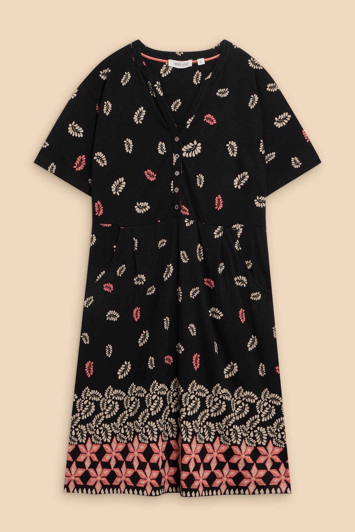 TAMMY COTTON JERSEY DRESS BLACK PRINT 5