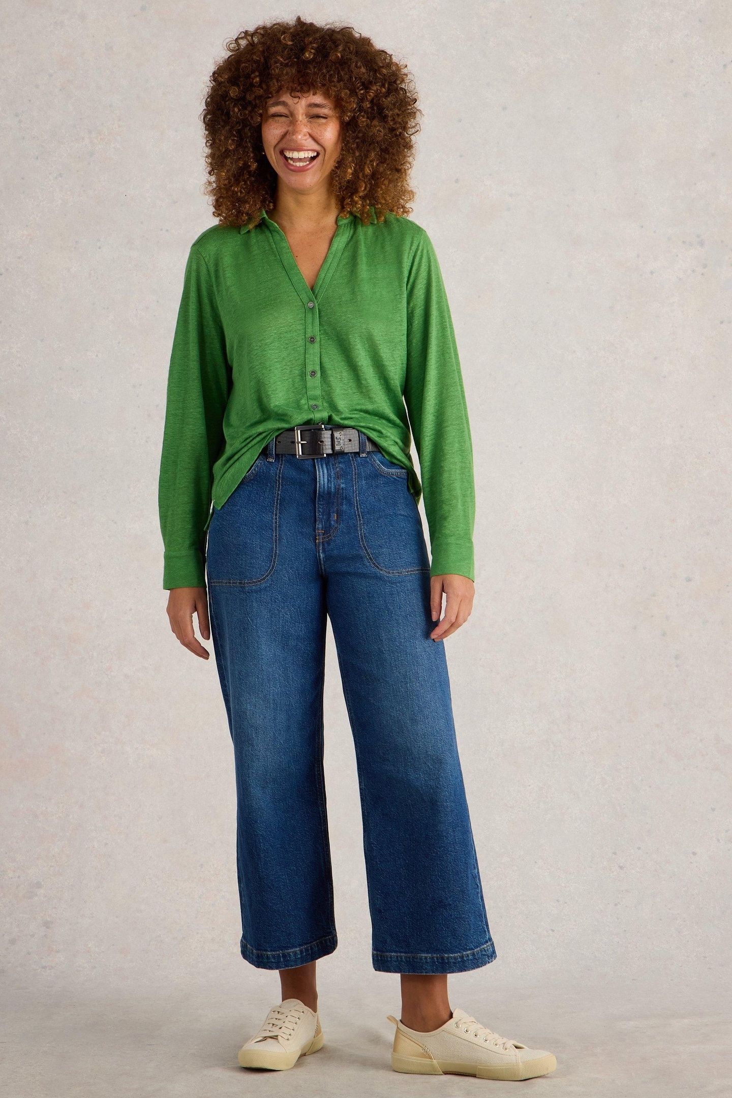 CHARLIE LINEN SHIRT MID GREEN 1