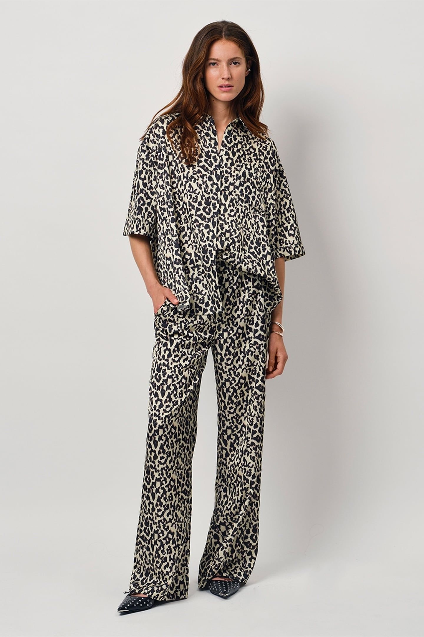 TEO LEOPARD PRINTED WIDE LEG PANTS MULTICOLOUR 1