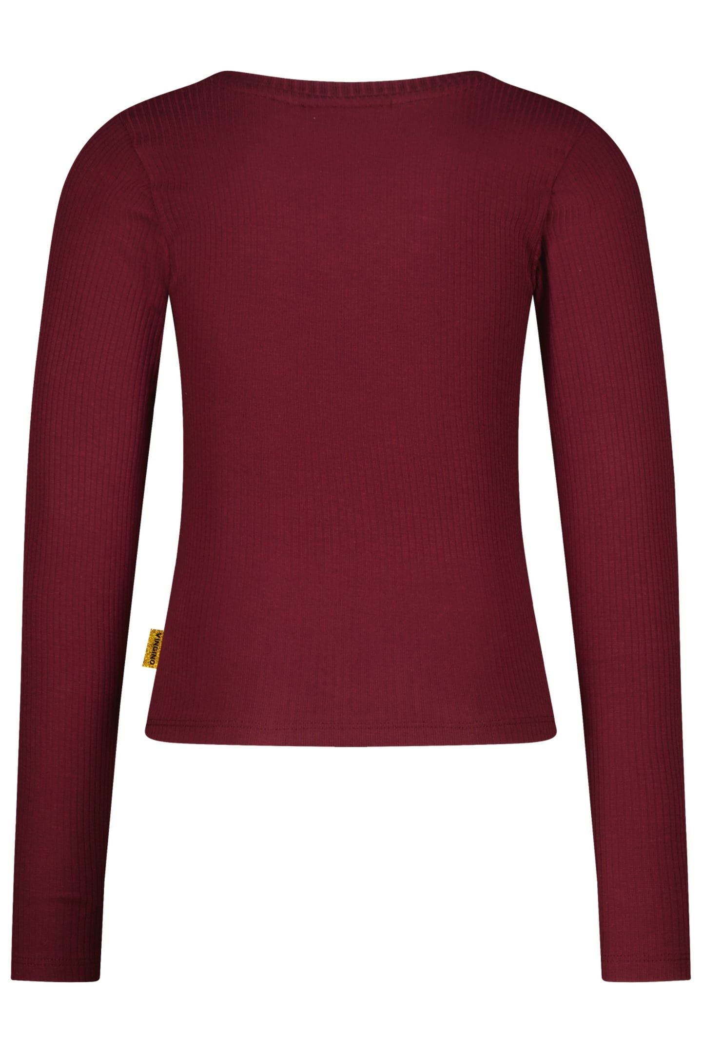 GIRLS BASIC RIB TOP T-SHIRT BURGUNDY RED 3