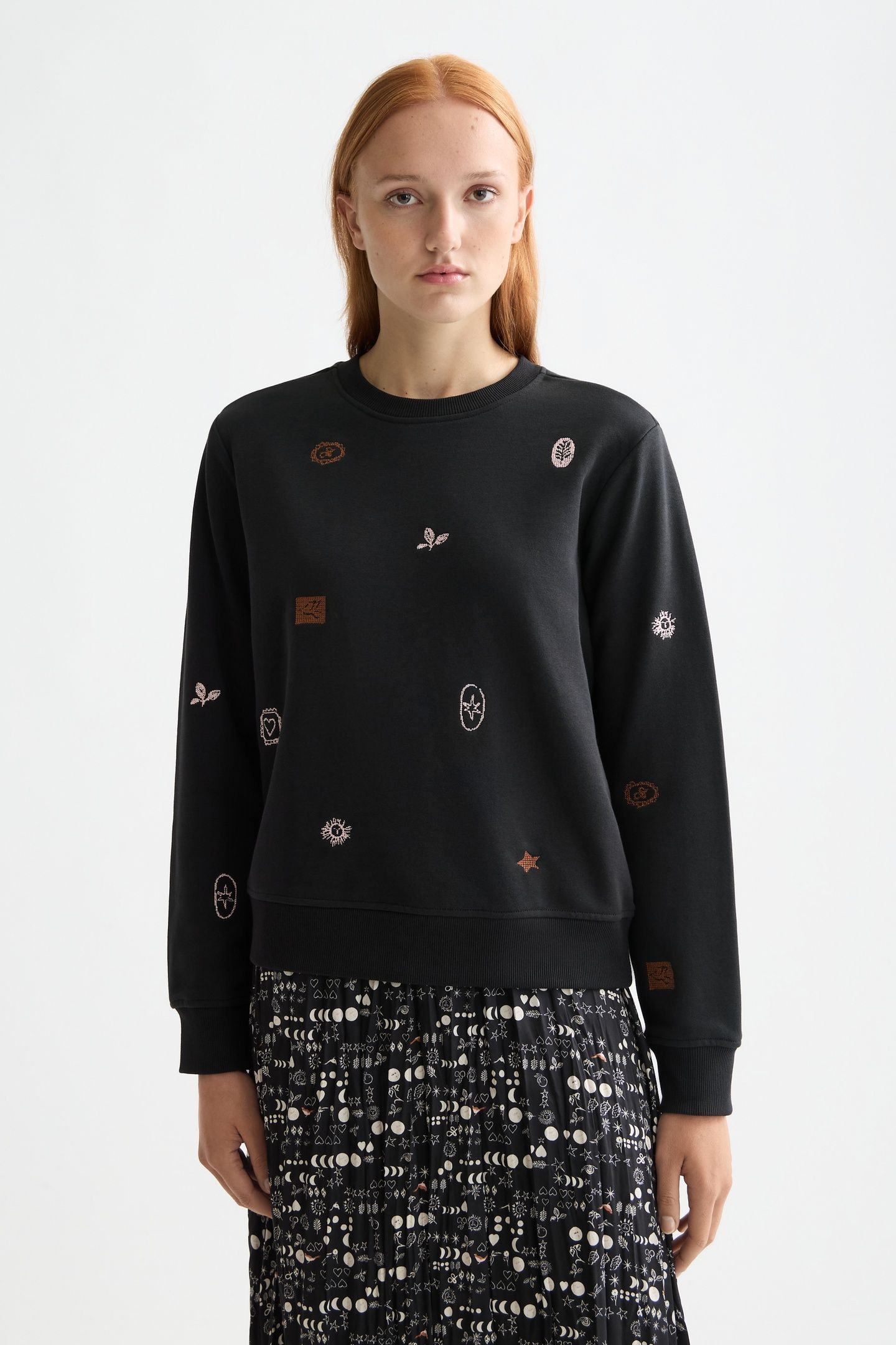 MINI EMBROIDERY REGULAR FIT SWEATSHIRT METEORITE 1