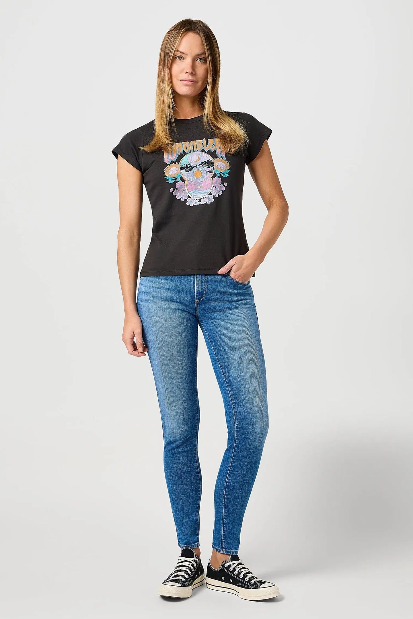 SKINNY WHISPERING WAVES DENIM BLUE JEANS 1