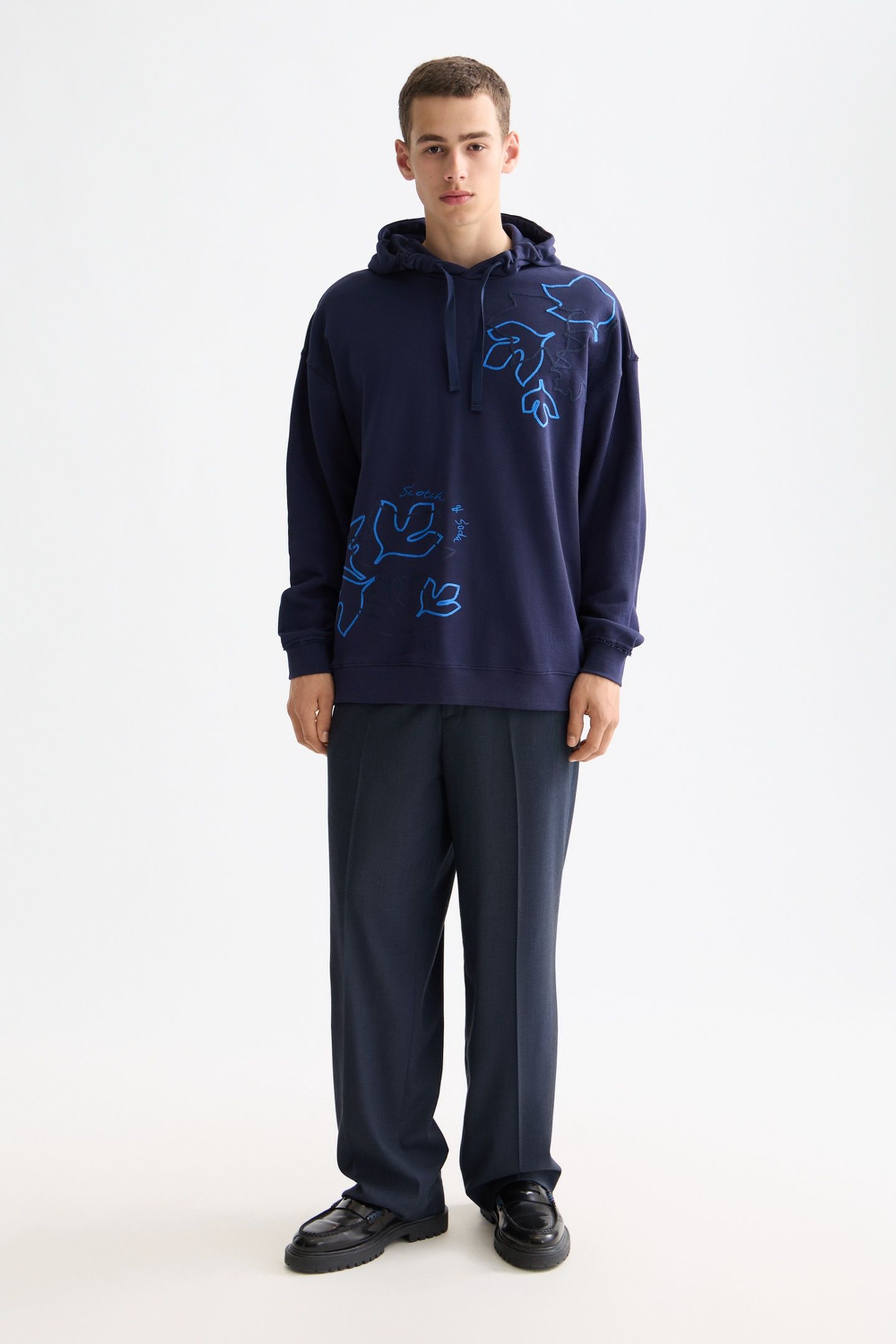 FRONT + BACK AW HOODIE PEACOAT 2