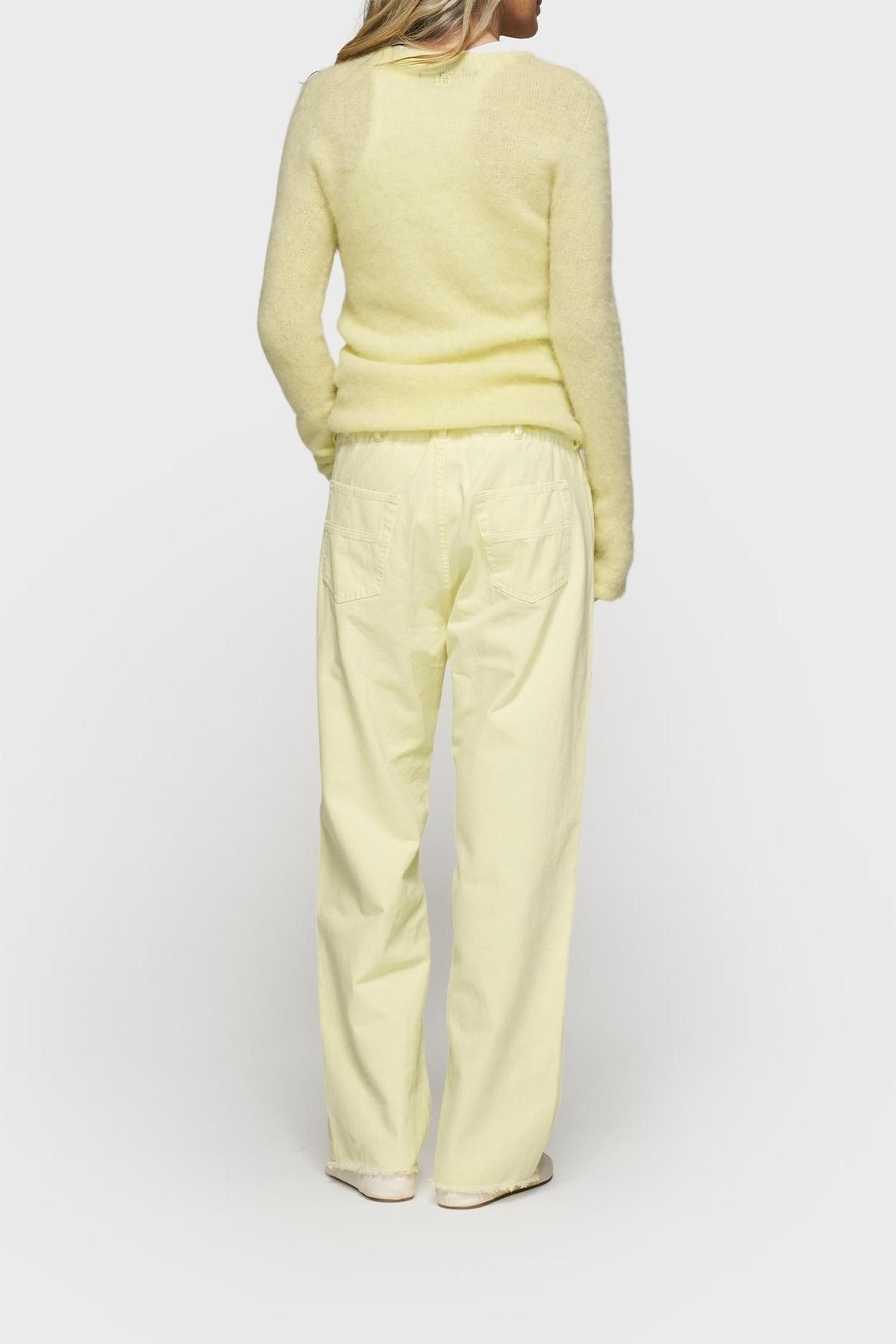 STRAIGHT LEG PANTS TWILL PASTEL YELLOW 4