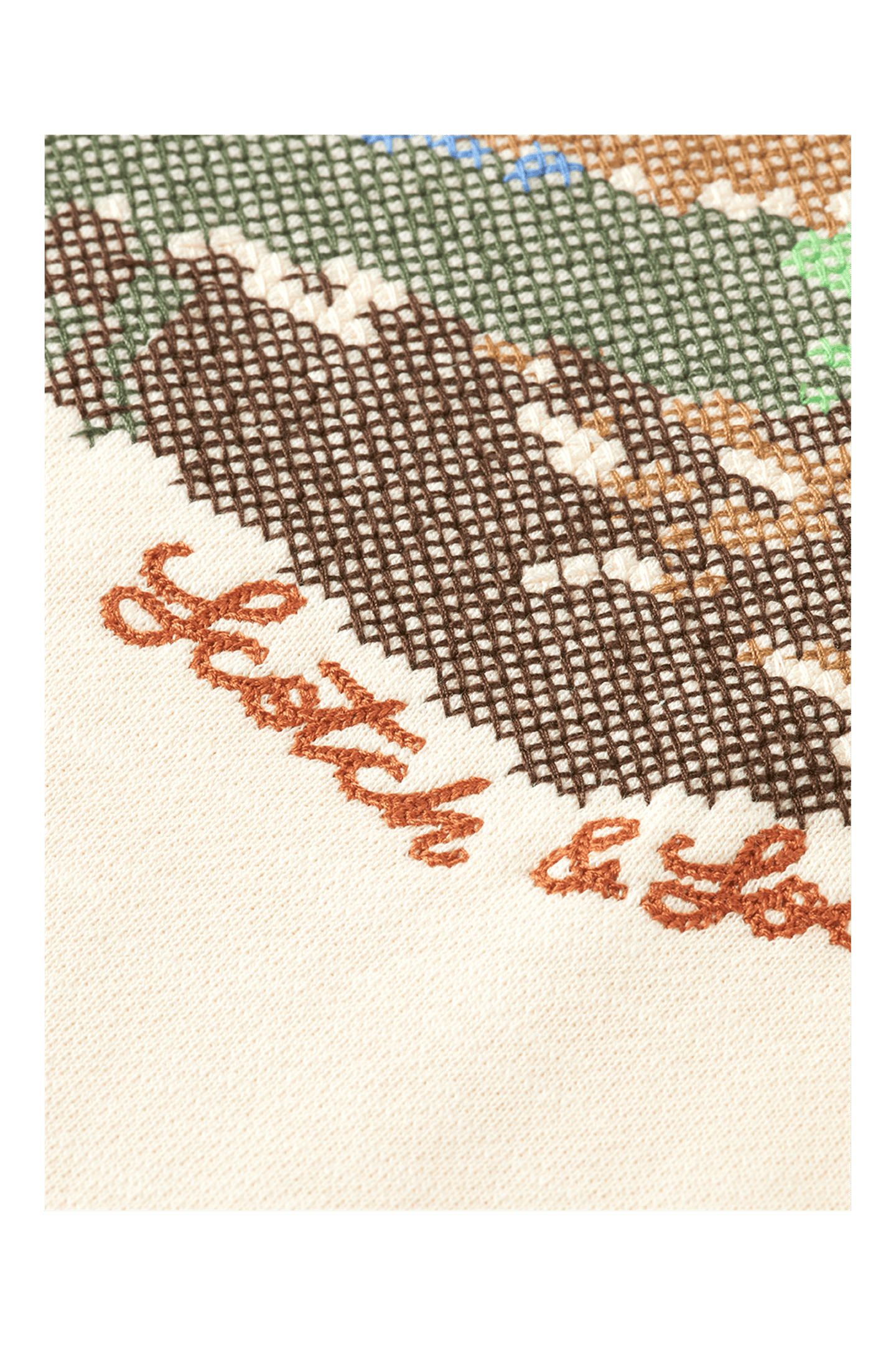 LOOSE FIT EMBROIDERED ARTWORK HOODIE EGGNOG 7
